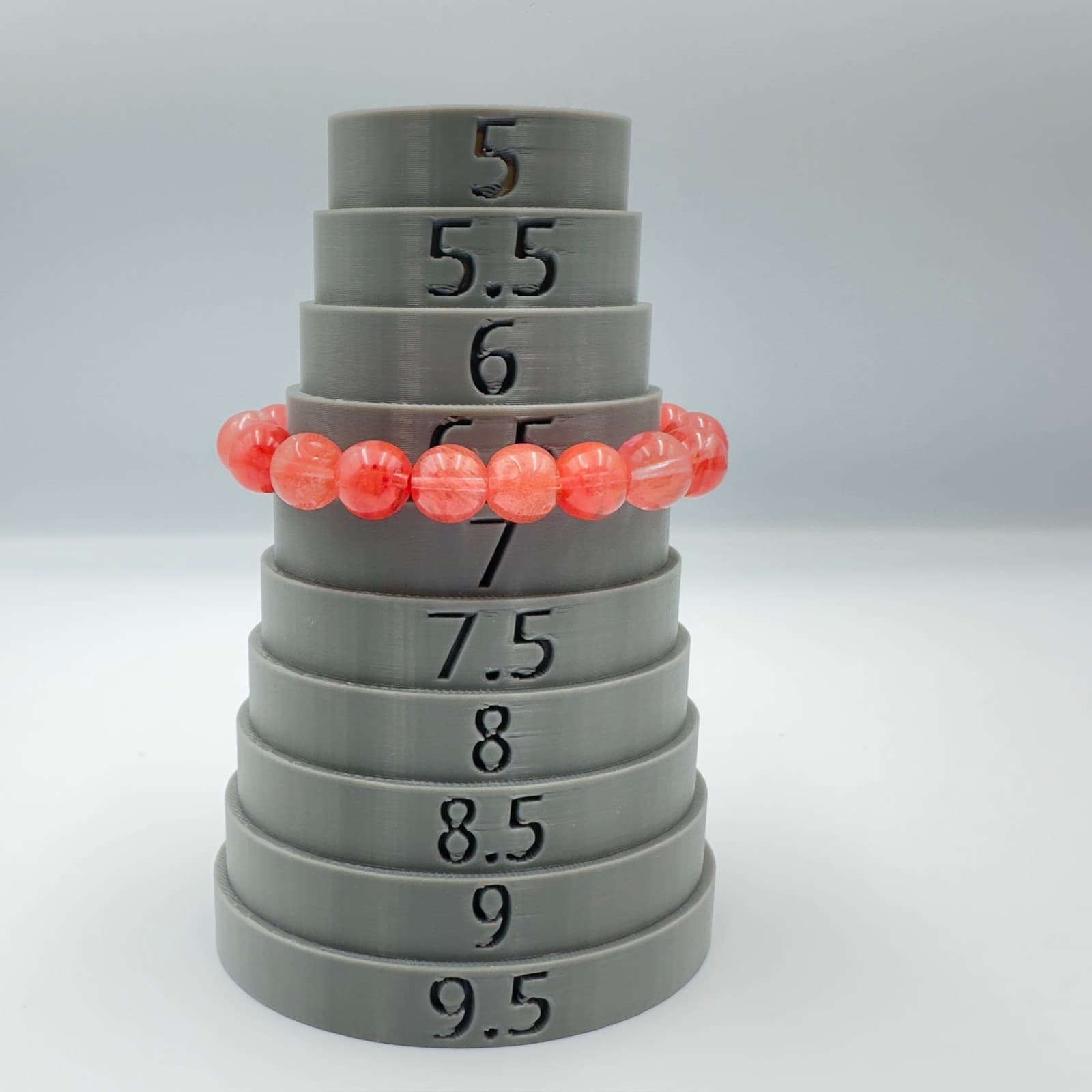 Pink Crackle Glass Bead Stretch Bracelet Sparkly Boho Chic - Thumbnail 4