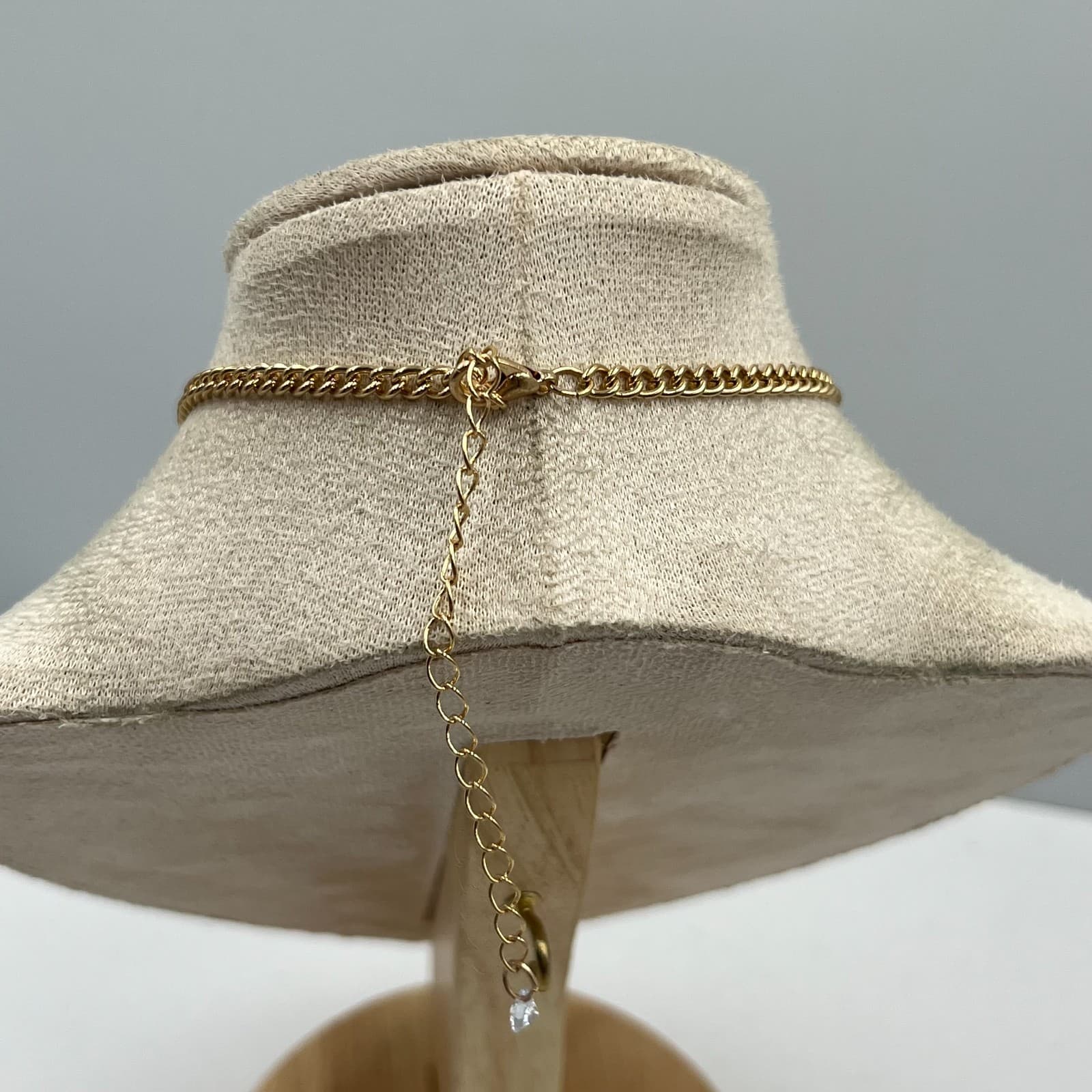 Vtg 90s Gold Tone Love Script Necklace Chunky Curb Chain Statement Jewelry Women - Thumbnail 6