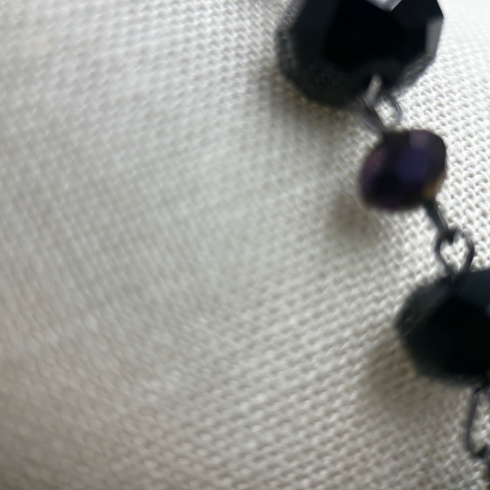 Vintage Black Beaded Chain Necklace Gothic Minimalist 21in - Thumbnail 6