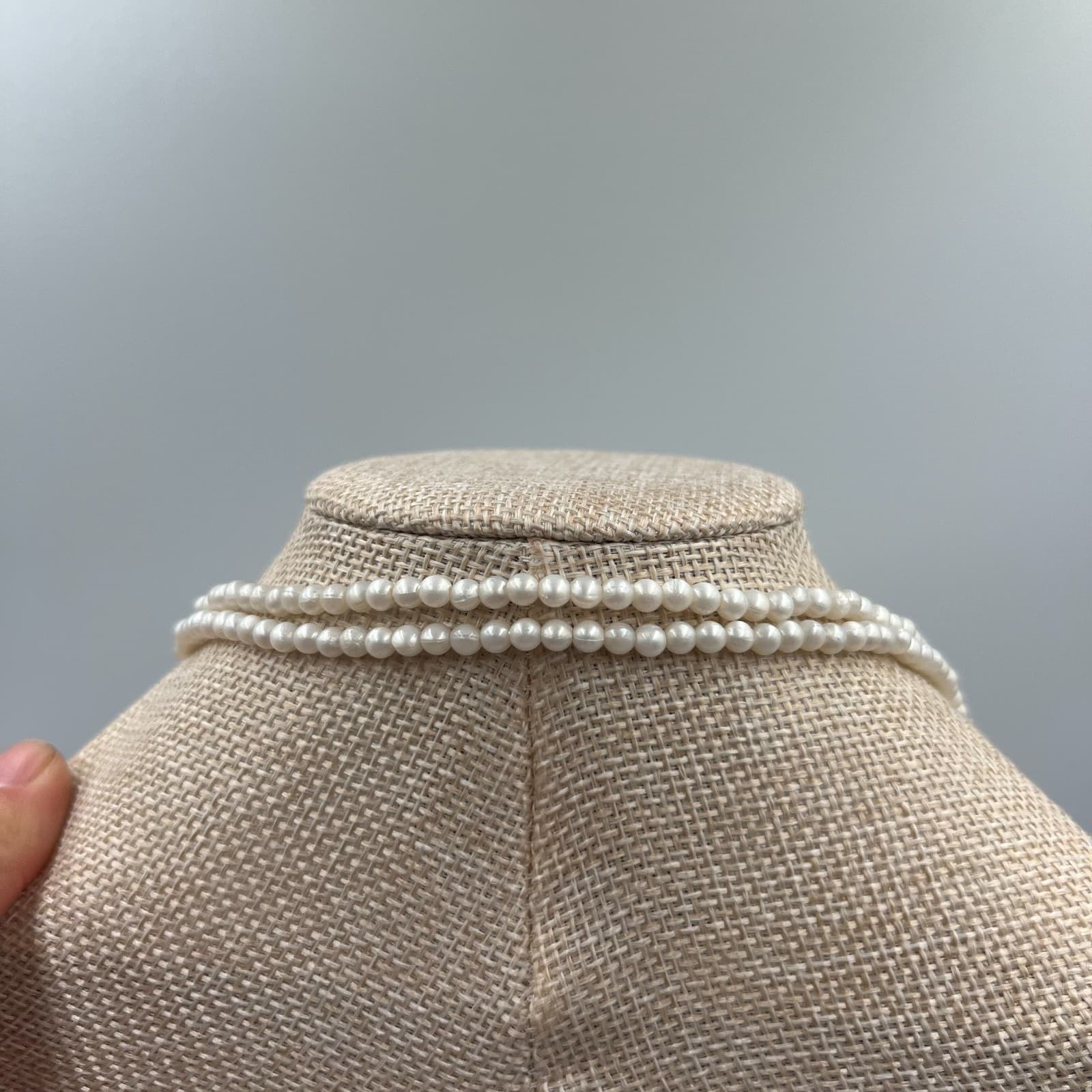 Vintage White Faux Pearl Necklace Long 32” Strand Costume Jewelry Wedding - Thumbnail 6