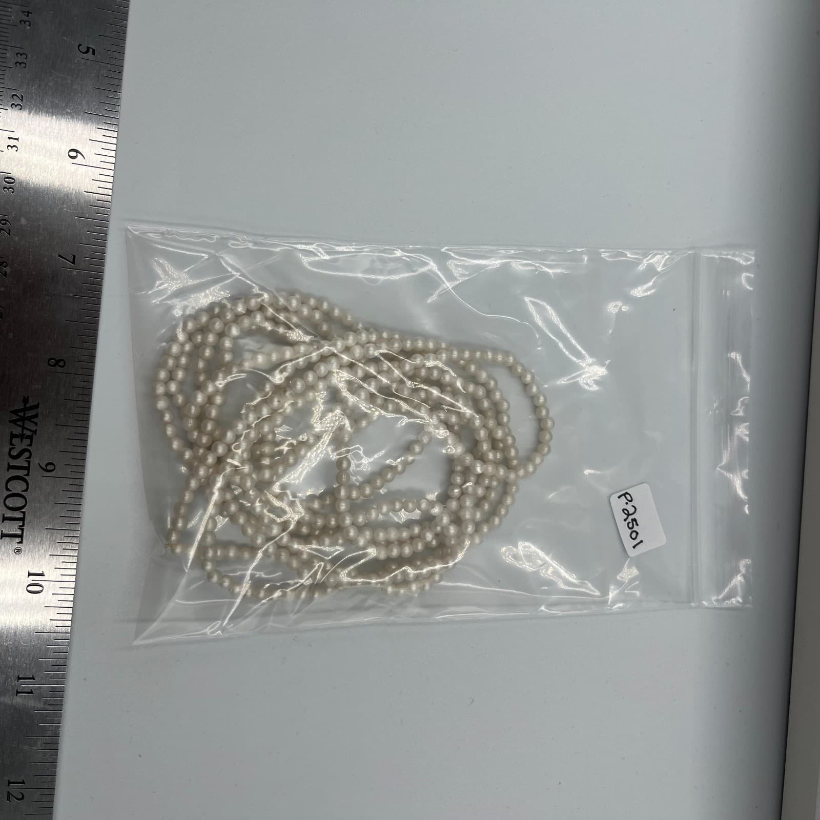 Vintage White Faux Pearl Necklace Long 32” Strand Costume Jewelry Wedding - Thumbnail 8