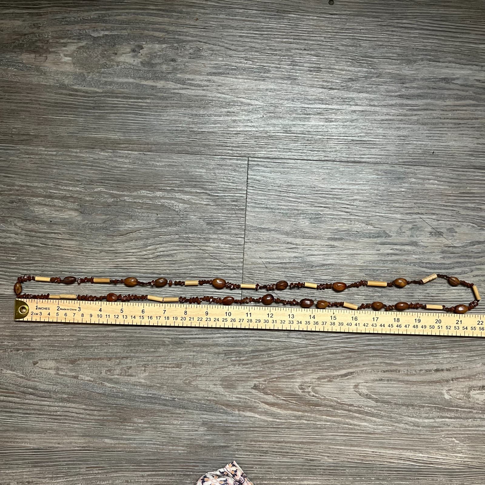 Vtg Job's Tears Natural Seed Beaded Necklace Wood Accents Bohemian Ethnic Tribal - Thumbnail 7