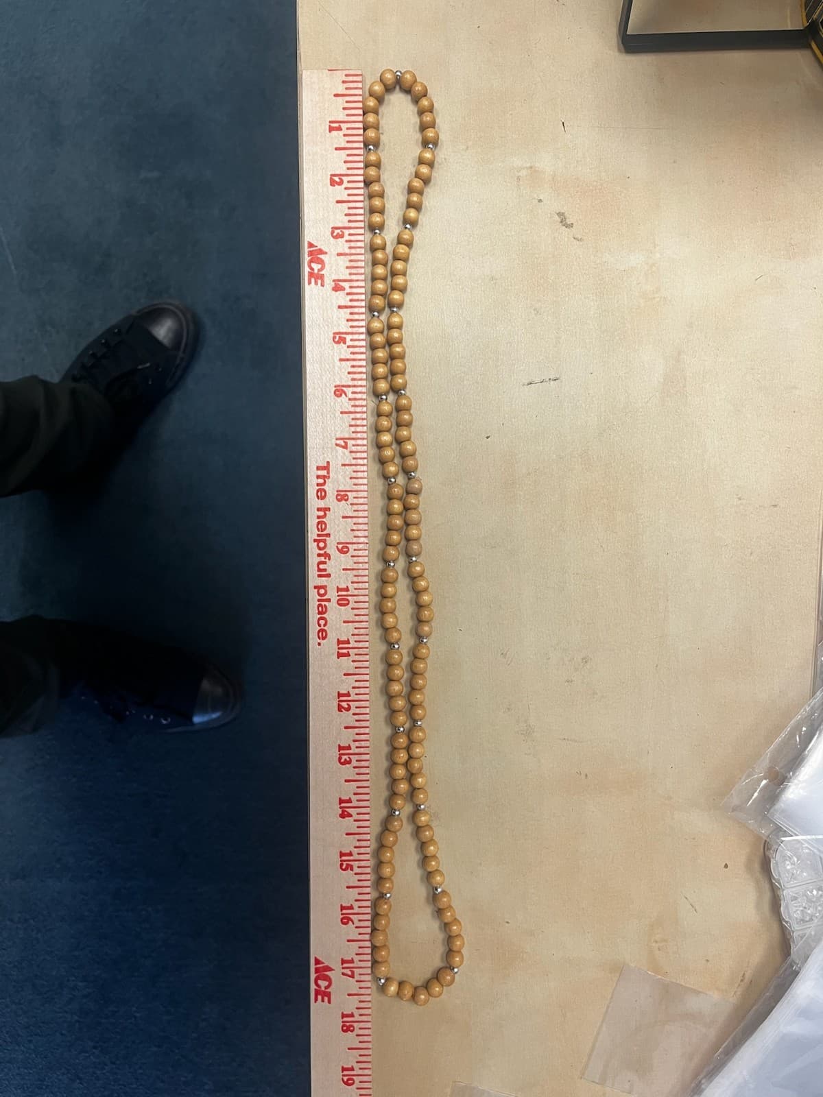 Vintage Boho Carved Wood Elephant Bead Necklace Tribal Ethnic Statement - Thumbnail 6