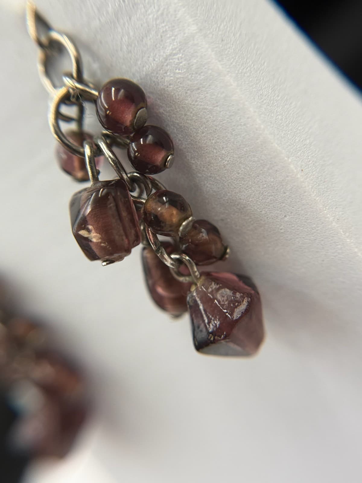 Vintage Purple Glass Amethyst Crystal Dangle Fashion Wedding Earrings For Womens - Thumbnail 10