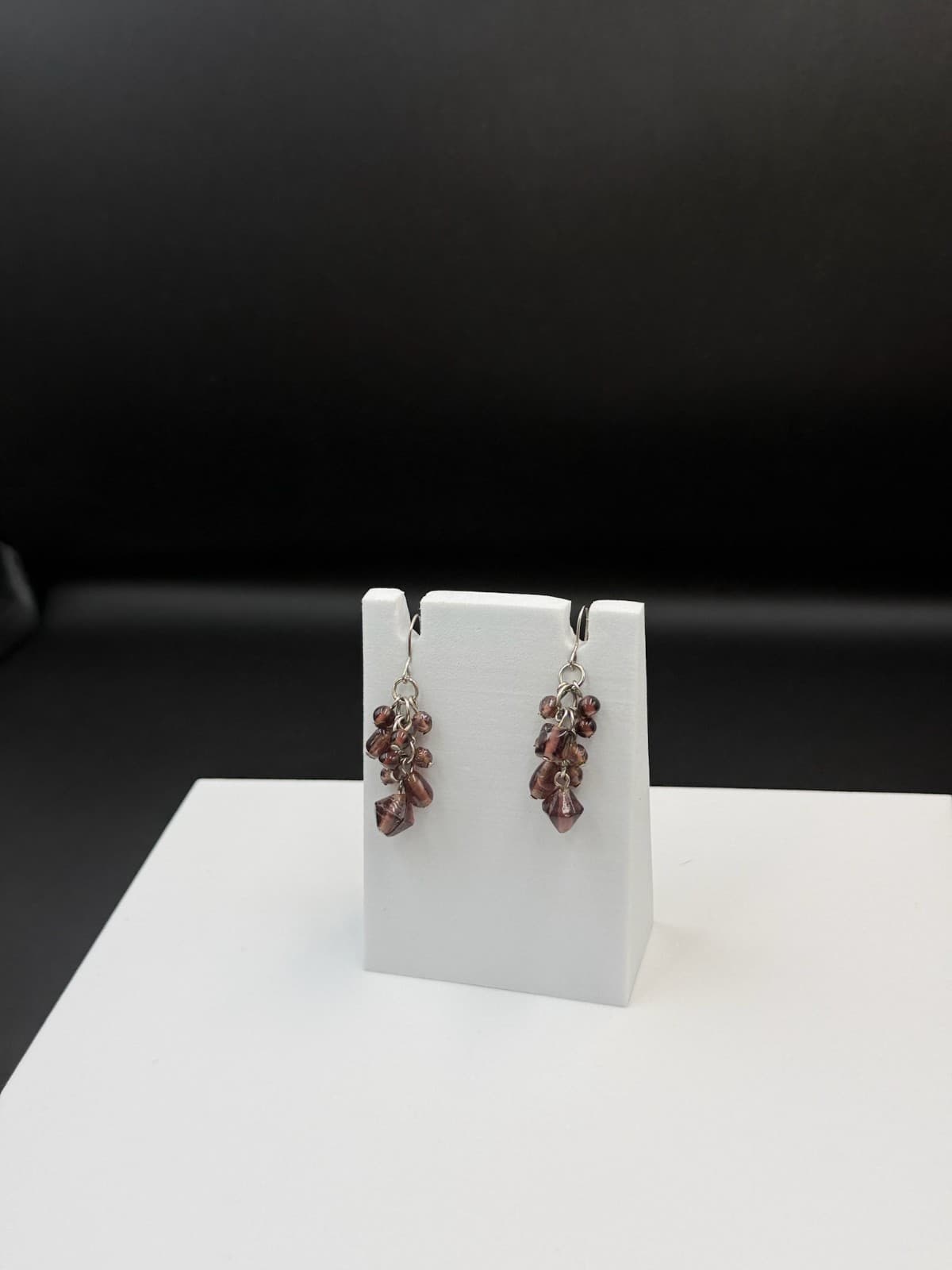 Vintage Purple Glass Amethyst Crystal Dangle Fashion Wedding Earrings For Womens - Thumbnail 5