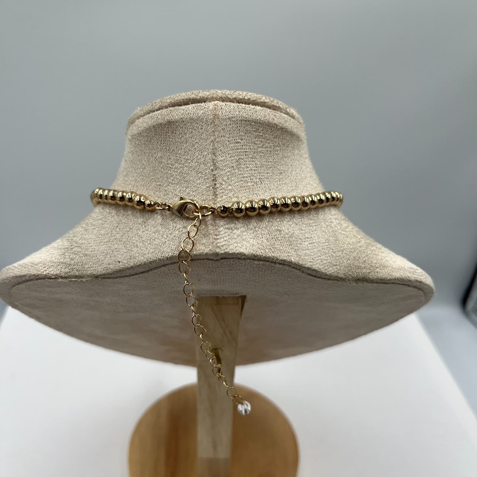 Vtg Gold Bead Flower Necklace With Pearl Accent Floral Pendant Estate Jewelry - Thumbnail 6