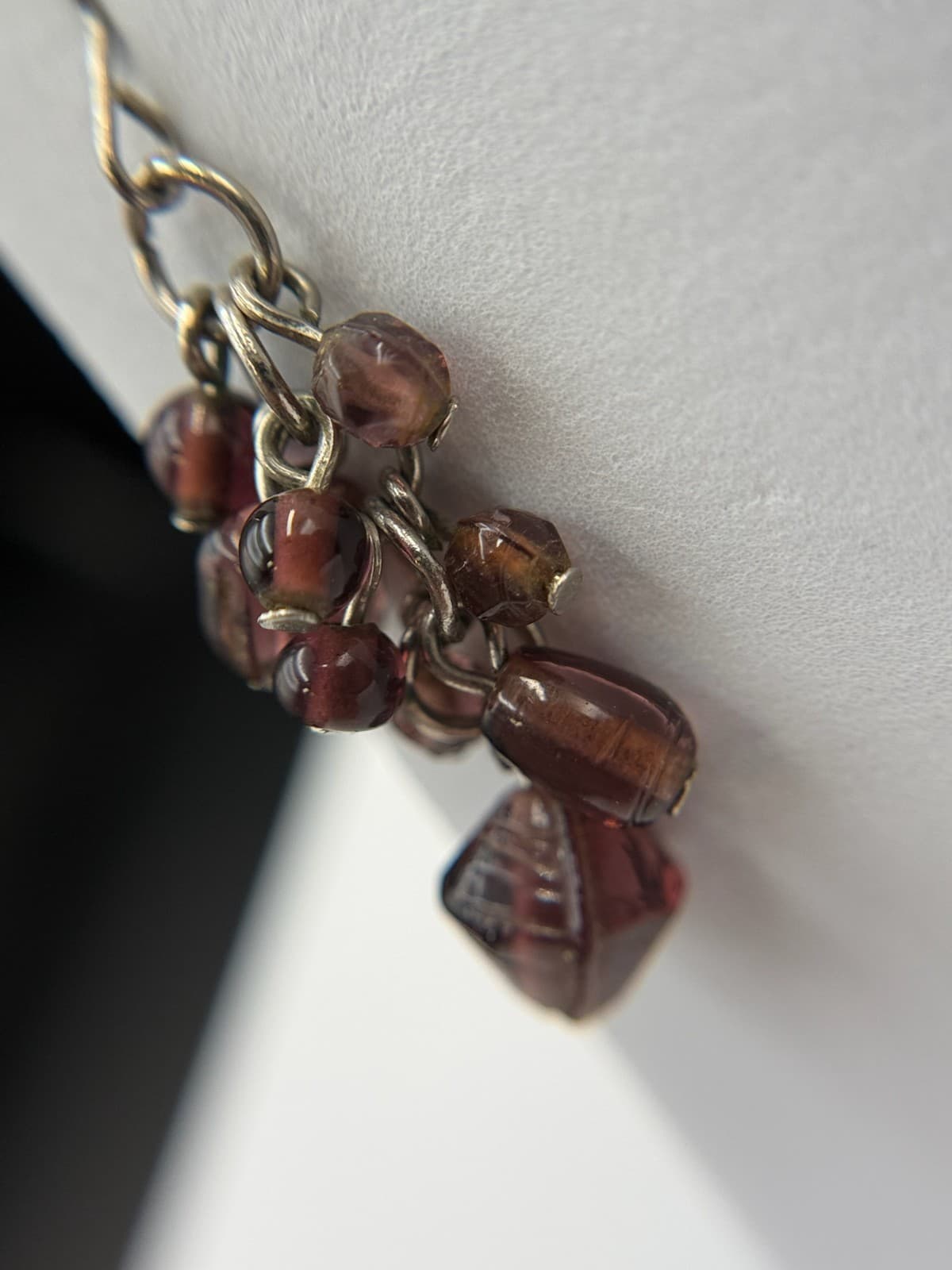 Vintage Purple Glass Amethyst Crystal Dangle Fashion Wedding Earrings For Womens - Thumbnail 11