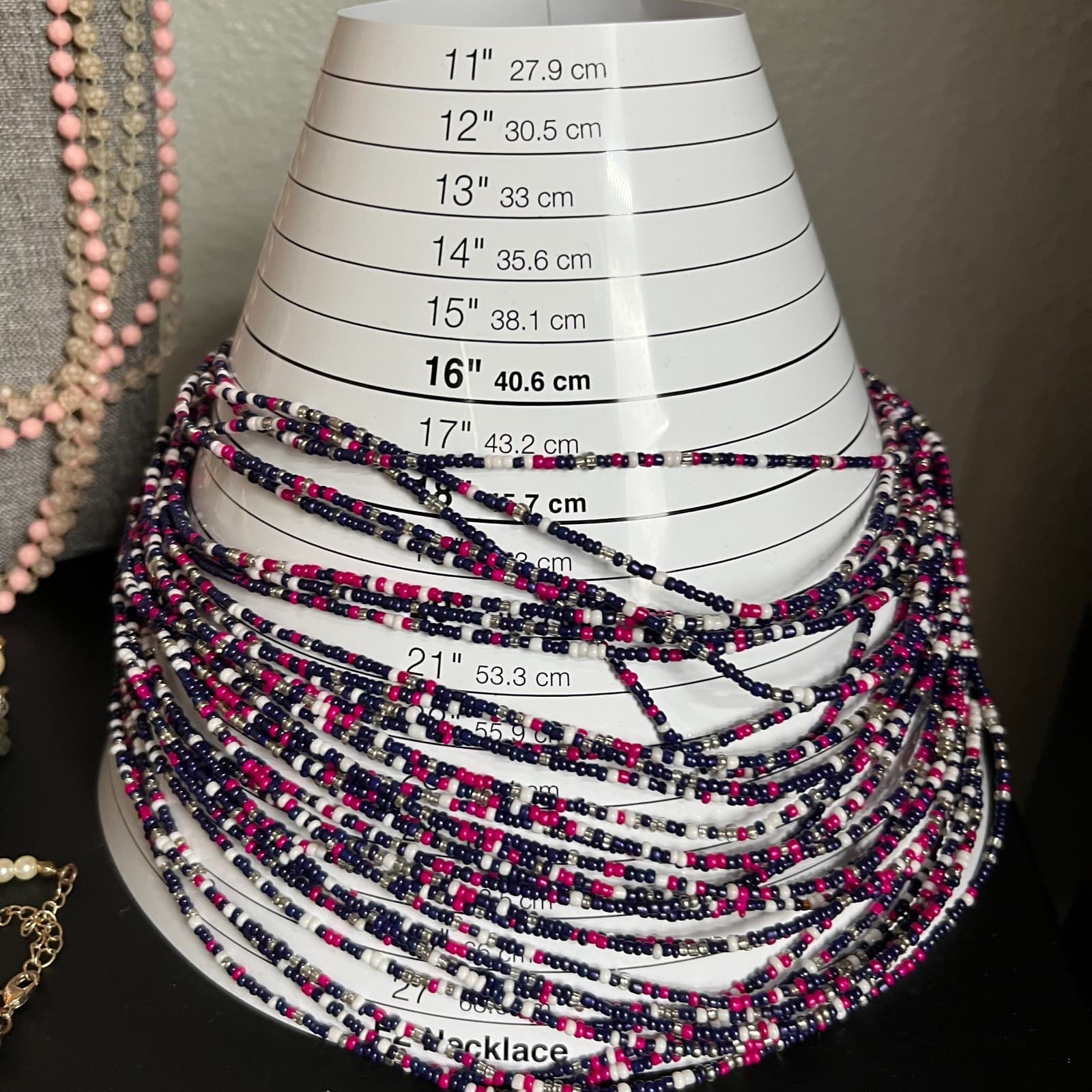 Vintage 80s Seed Bead Torsade Necklace Multi-Strand Rainbow Boho Hippie Layered - Thumbnail 6