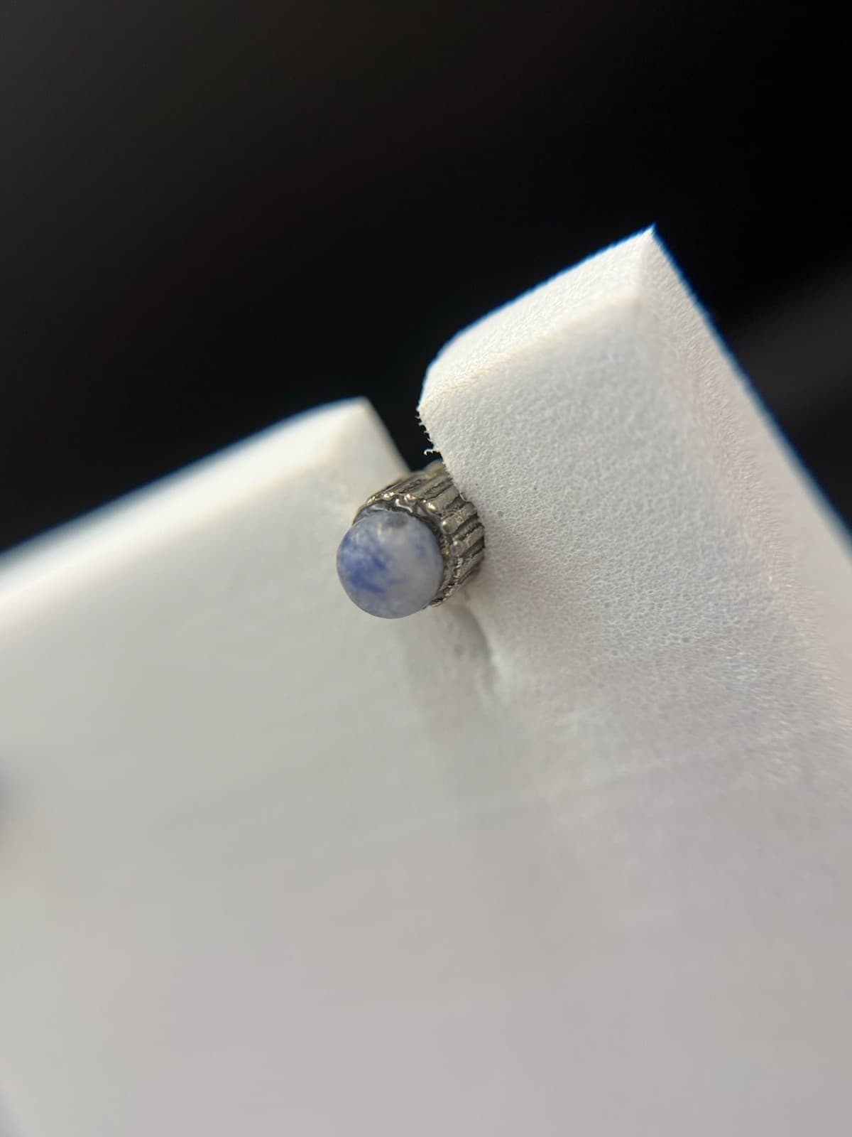 Vintage Women's Blue Cabochon-Cut Gemstone Fashion Wedding Stud Earrings - Thumbnail 10