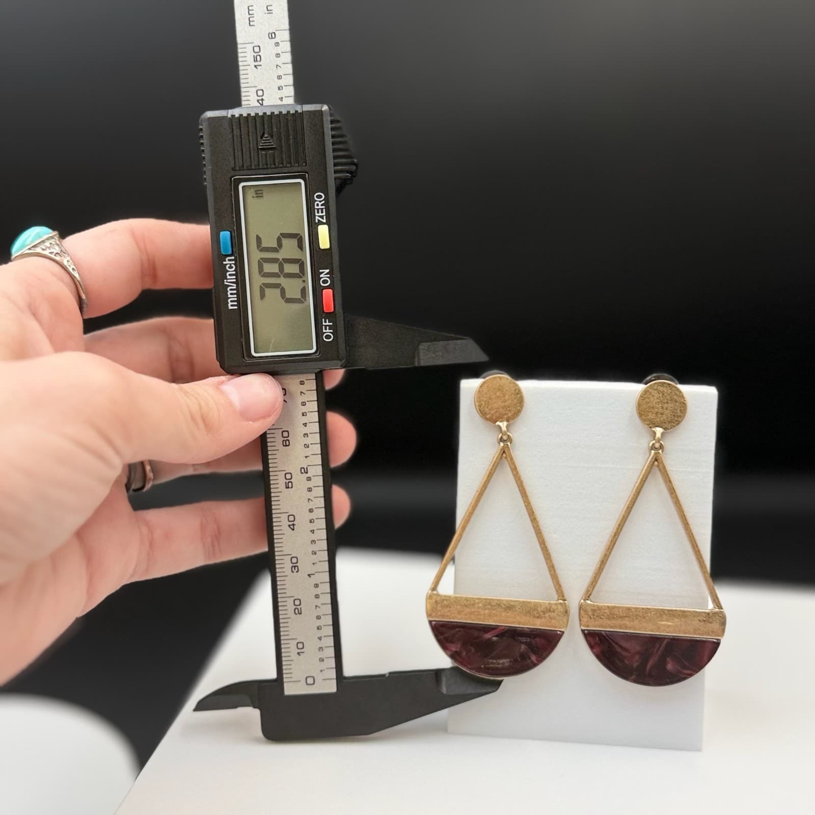 Vintage Womens Gold Pleated Purple Bhumi Ohrringe Dangle Fashion Wedding Earring - Thumbnail 16