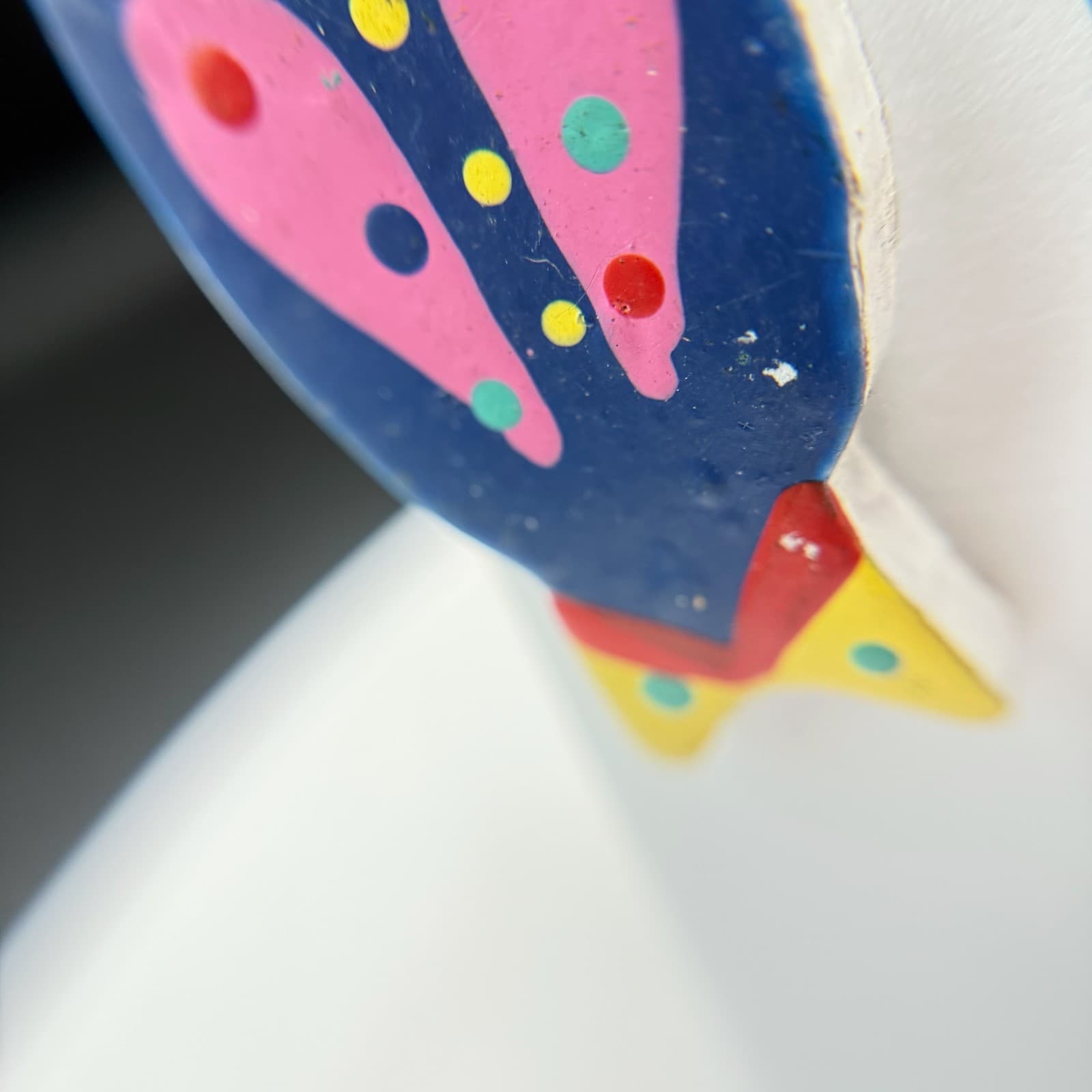 Vintage Multicolor Painted Lightweight Modern Pop Art Statement Stud Earrings - Thumbnail 11