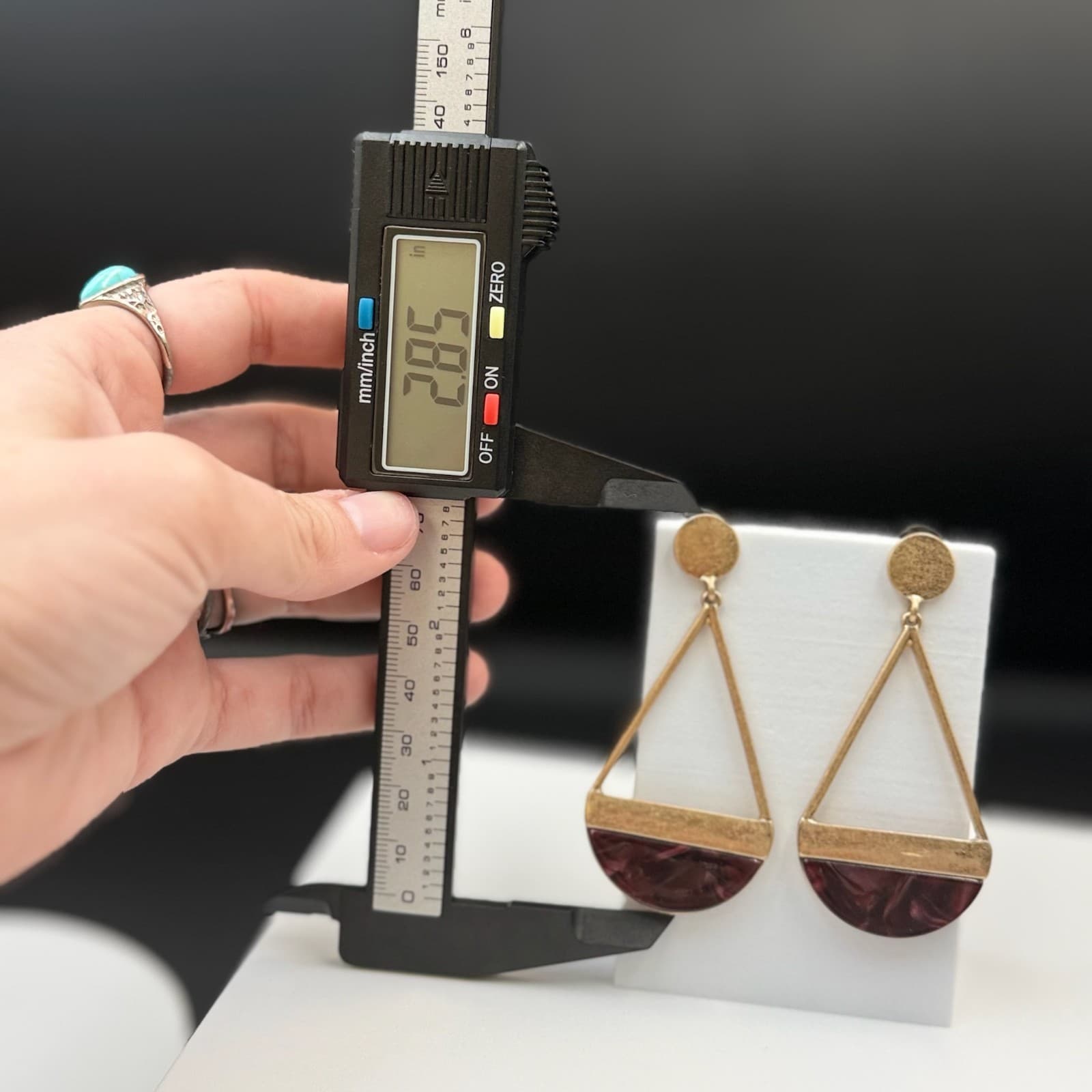 Vintage Womens Gold Pleated Purple Bhumi Ohrringe Dangle Fashion Wedding Earring - Thumbnail 17