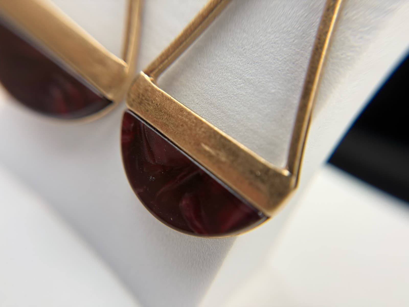 Vintage Womens Gold Pleated Purple Bhumi Ohrringe Dangle Fashion Wedding Earring - Thumbnail 13