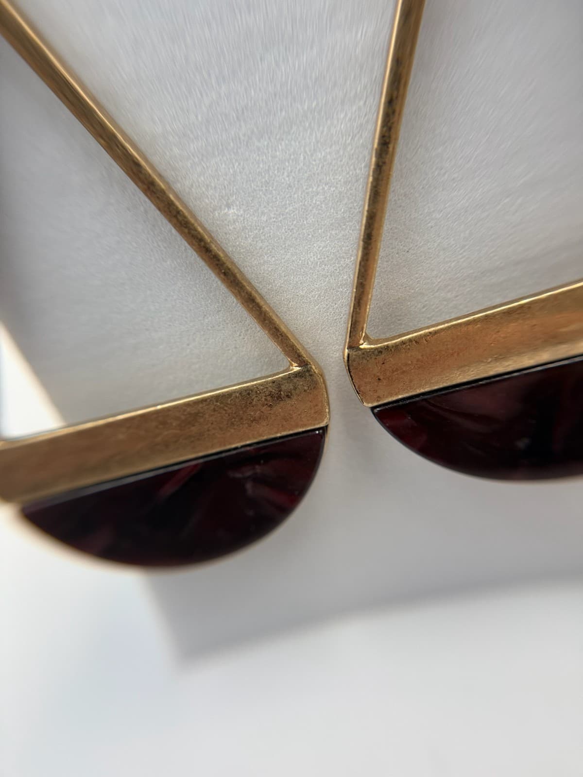 Vintage Womens Gold Pleated Purple Bhumi Ohrringe Dangle Fashion Wedding Earring - Thumbnail 12