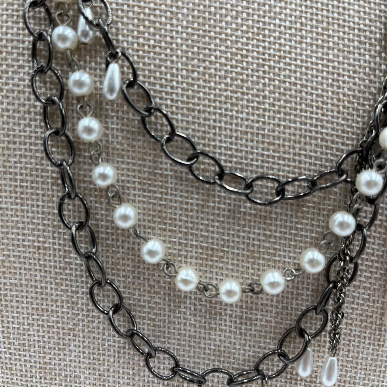 Vintage RACHEL Rose Pearl Multi-Strand Necklace Shabby Chic Romantic Boho Pink - Thumbnail 5