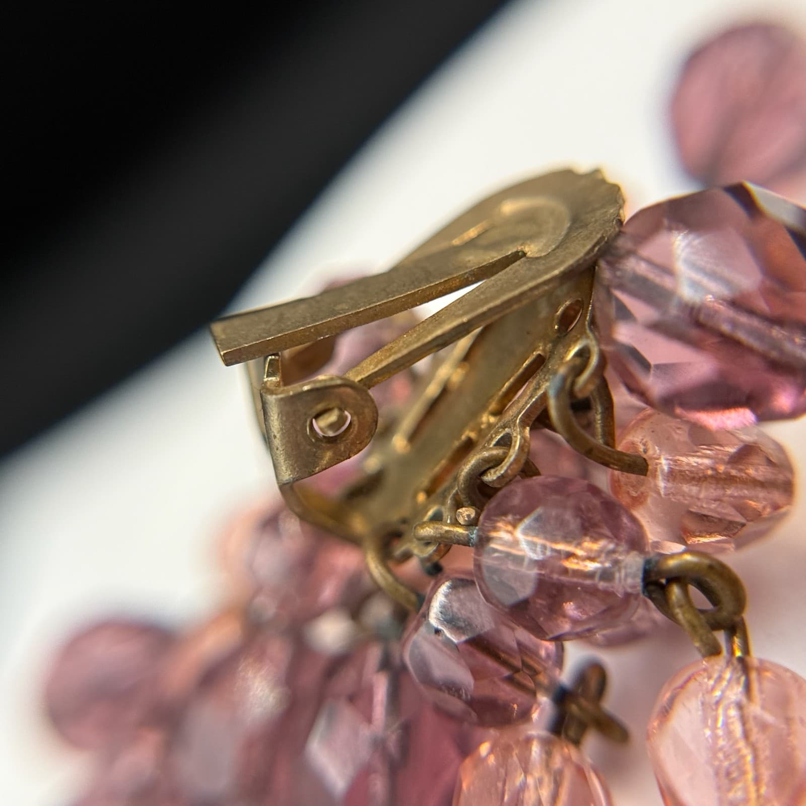 Vintage Womens Purple Glass Amethyst Crystal Dangle Fashion Wedding Earrings - Thumbnail 11