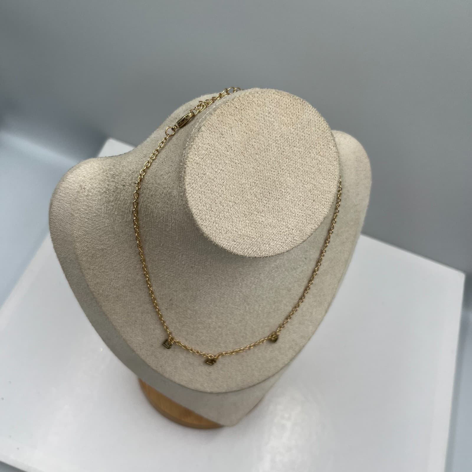 Vintage Puffy Heart Charm Necklace Gold Tone Textured Dainty Pendant Gift - Thumbnail 5