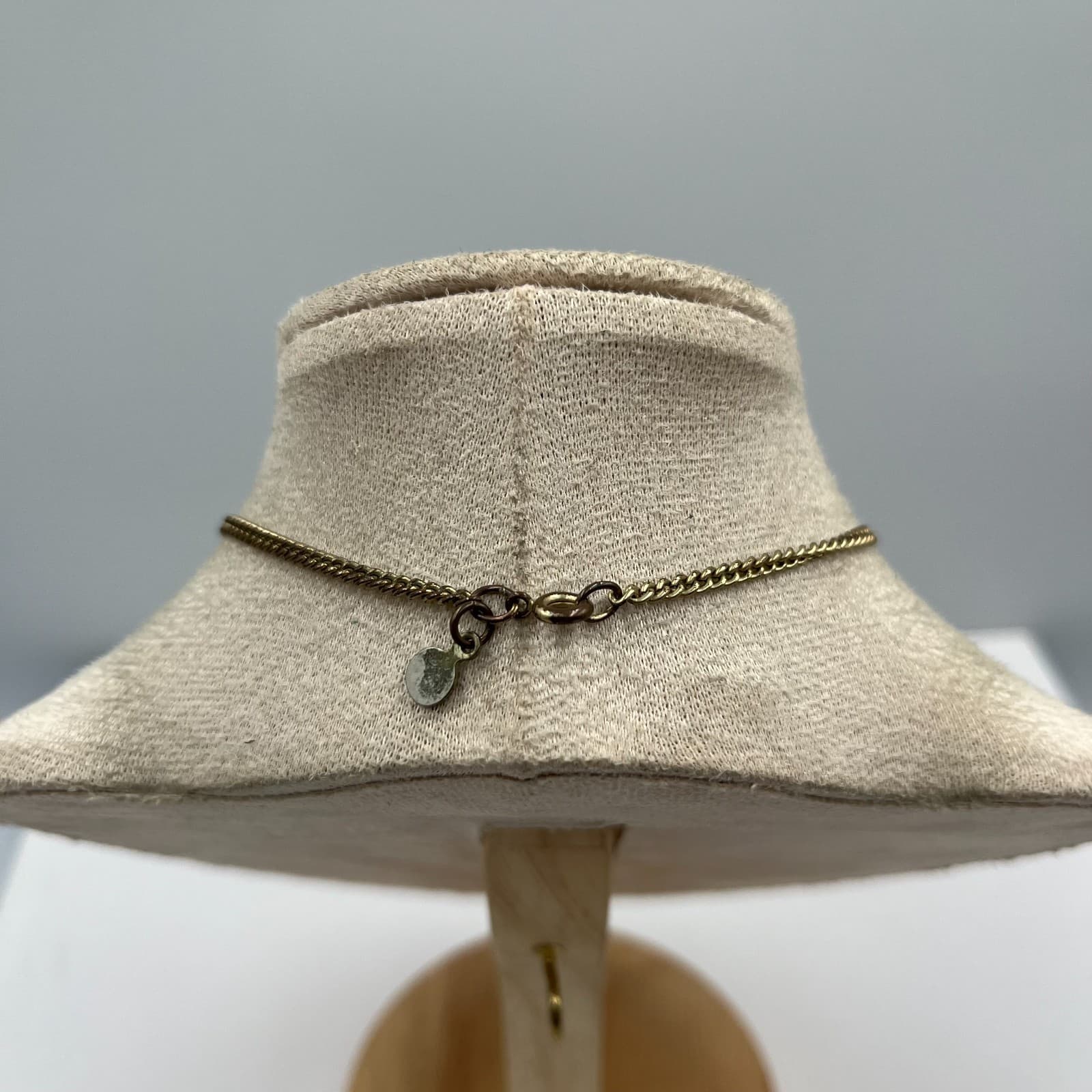 VTG Retro Geometric Bib Necklace Silver Tone Gray Faux Stone Statement Jewelry - Thumbnail 7