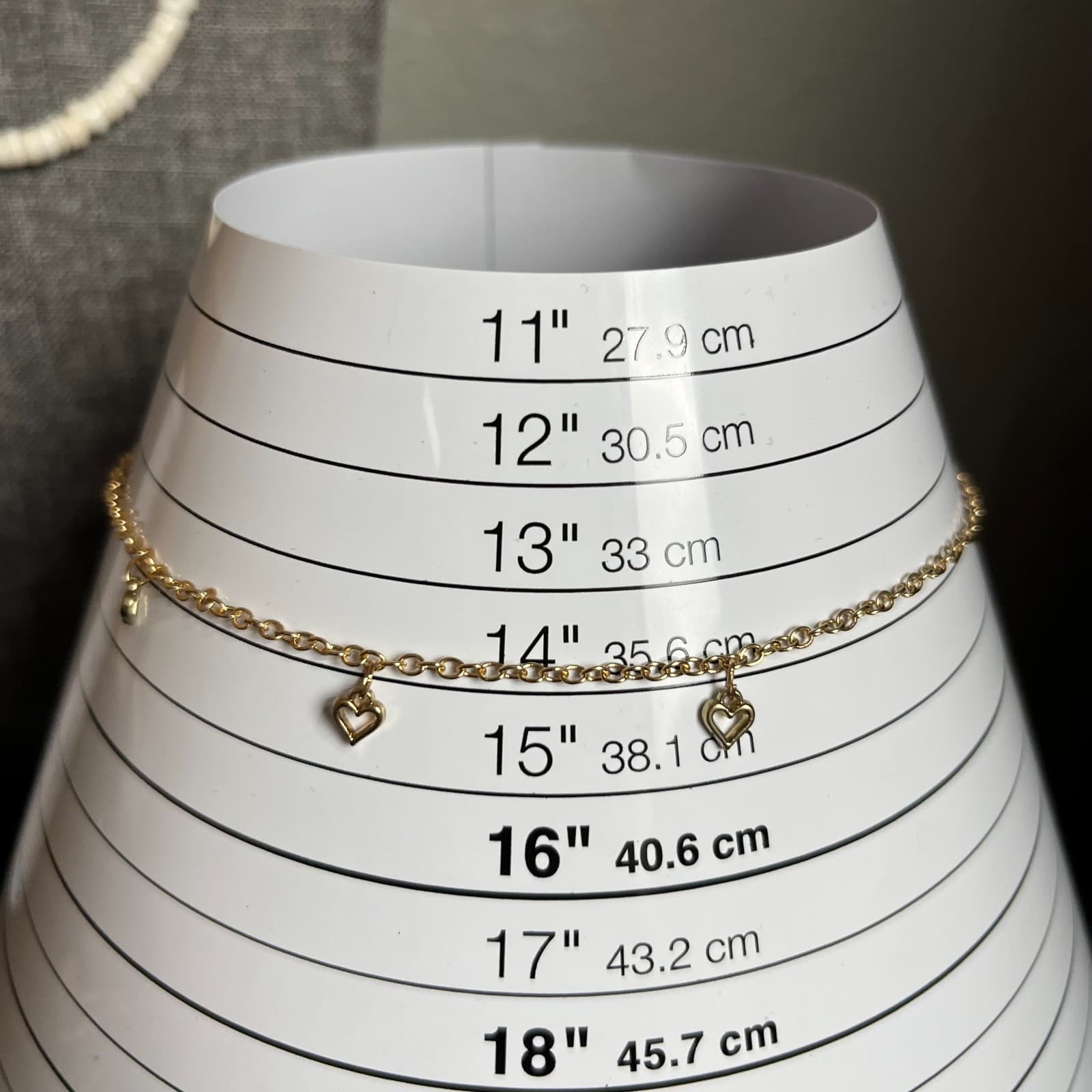 Vintage Puffy Heart Charm Necklace Gold Tone Textured Dainty Pendant Gift - Thumbnail 7