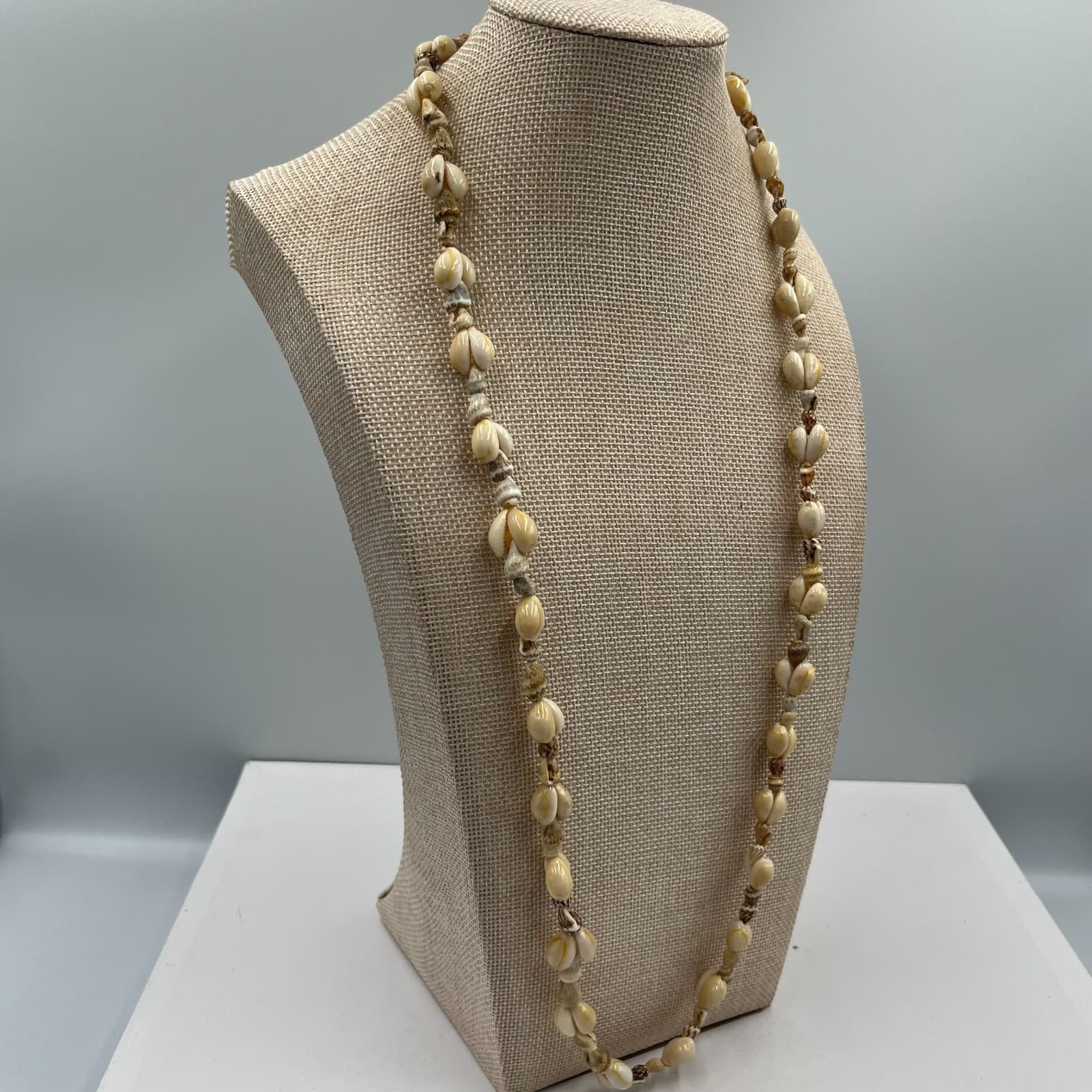 Vintage Silver Tone Faux Pearl & Clear Crystal Station Necklace Long 36" Beaded - Thumbnail 4