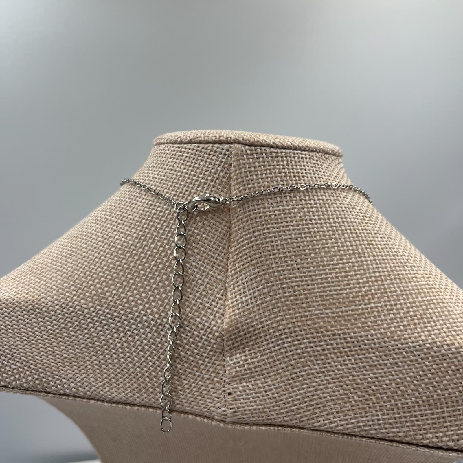 Vintage Dainty Silver Initial J Pendant Necklace Clear Rhinestone Alphabet Charm - Thumbnail 6