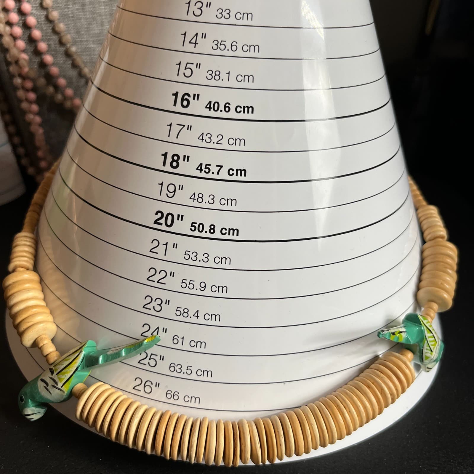 Vintage 80s Wooden Parrot Necklace Hand Painted Carved Wood Beaded Tropical Boho - Thumbnail 7