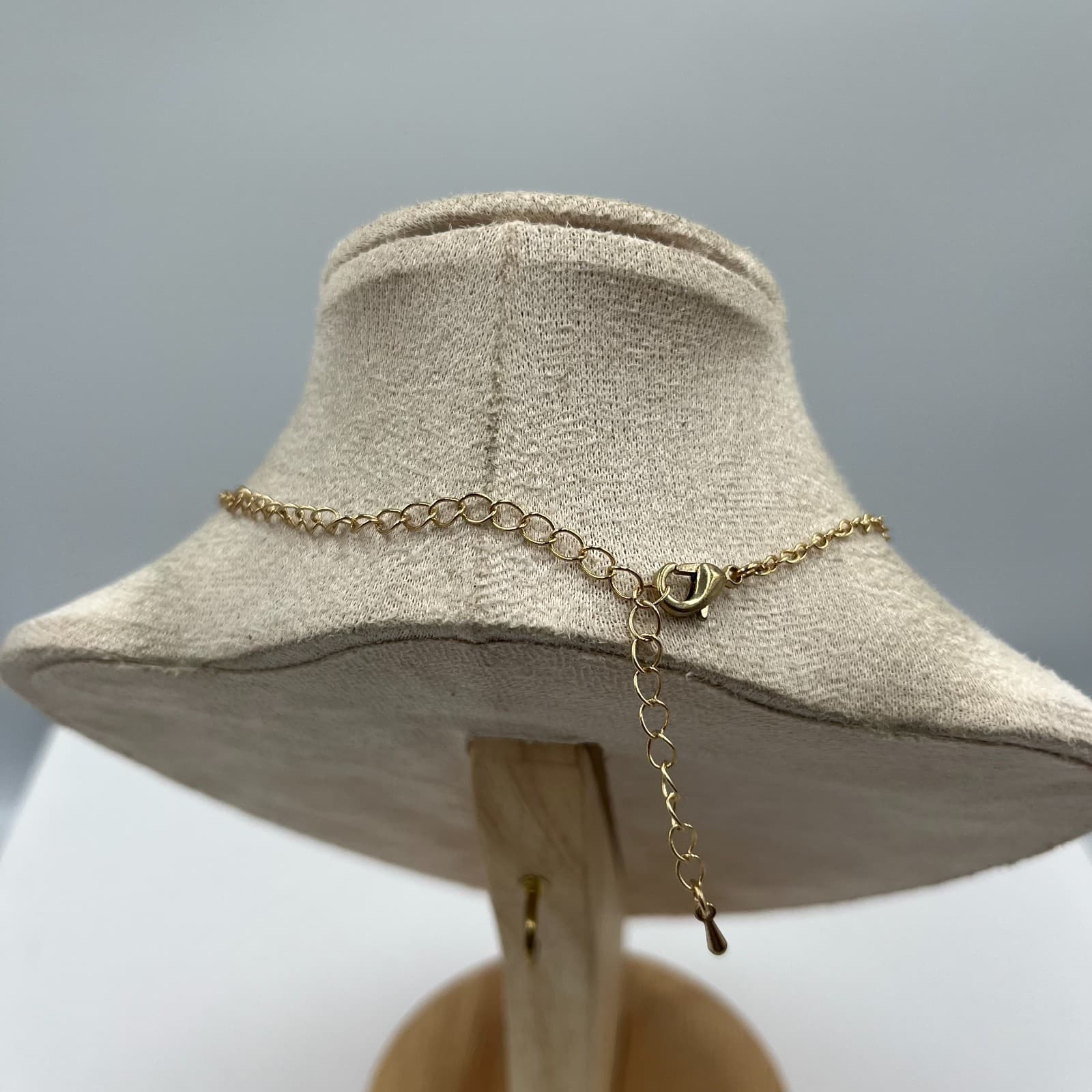 Vintage Puffy Heart Charm Necklace Gold Tone Textured Dainty Pendant Gift - Thumbnail 6