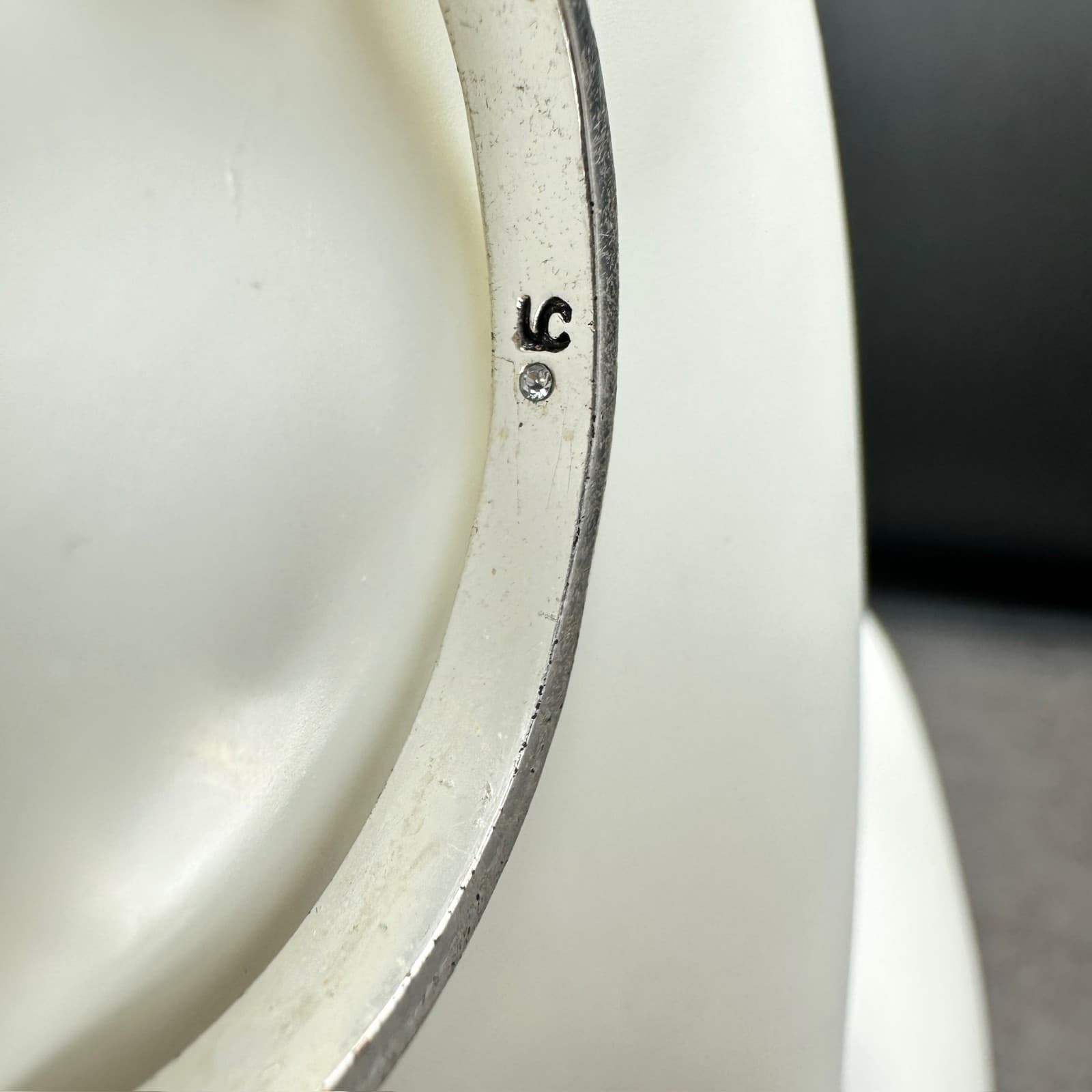 Silver Hoop Earrings w/ Teal Enamel & Chain Detail – Modern Bold Statement - Thumbnail 11