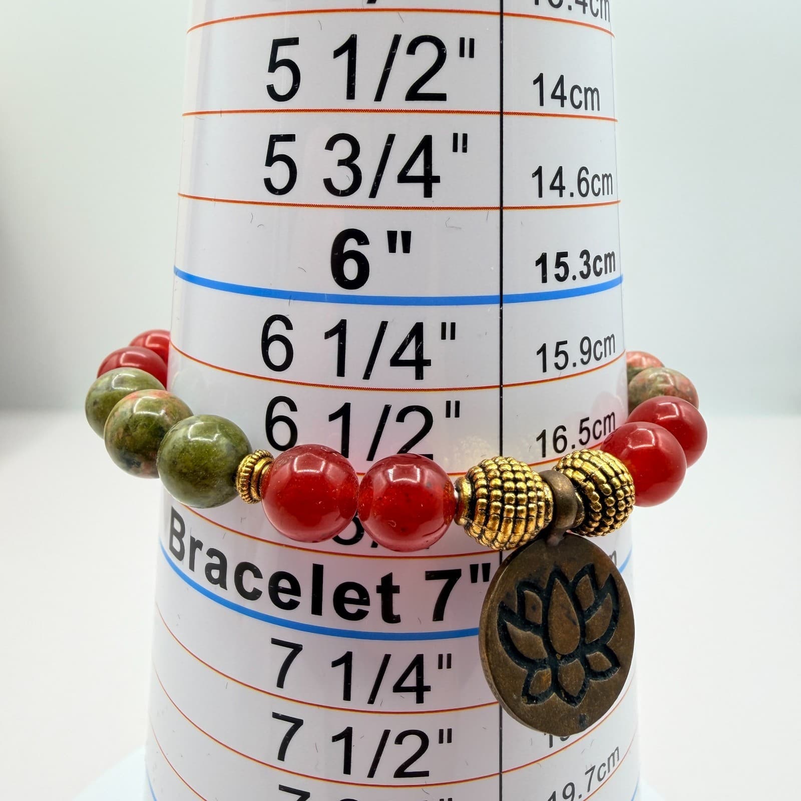 Vintage 90s Lotus Charm Beaded Bracelet Boho Women's Classic Fashion Jewelry - Thumbnail 11