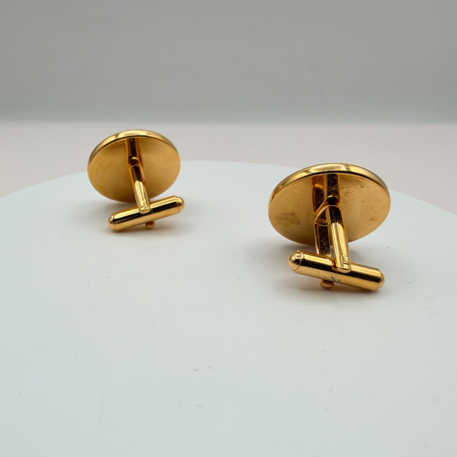 Vintage Y2K Gold Tone Pink Enamel Monogram Cufflinks LMP Initial Men's Jewelry - Thumbnail 8