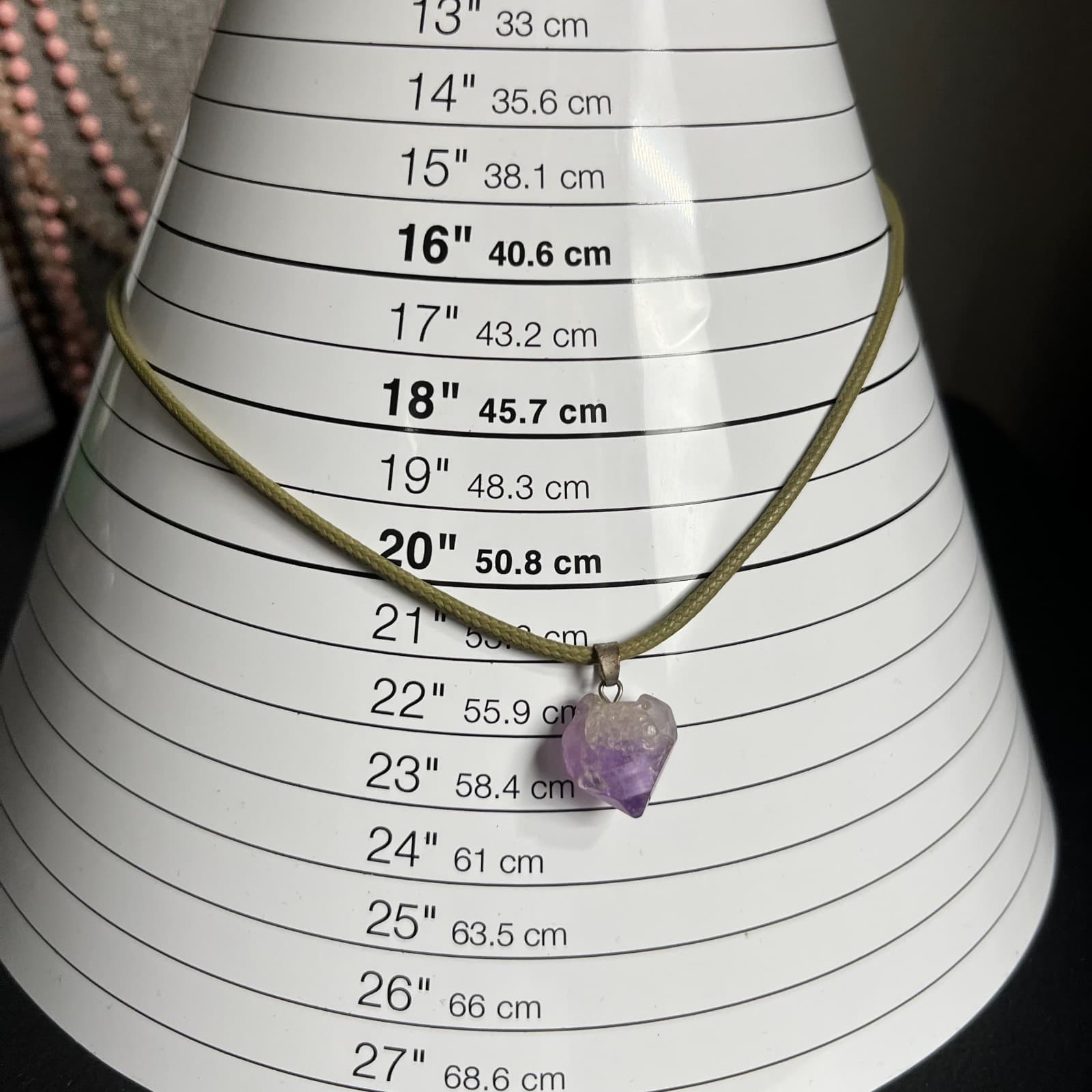 Vintage Raw Amethyst Heart Pendant Necklace Natural Purple Crystal Boho Healing - Thumbnail 7