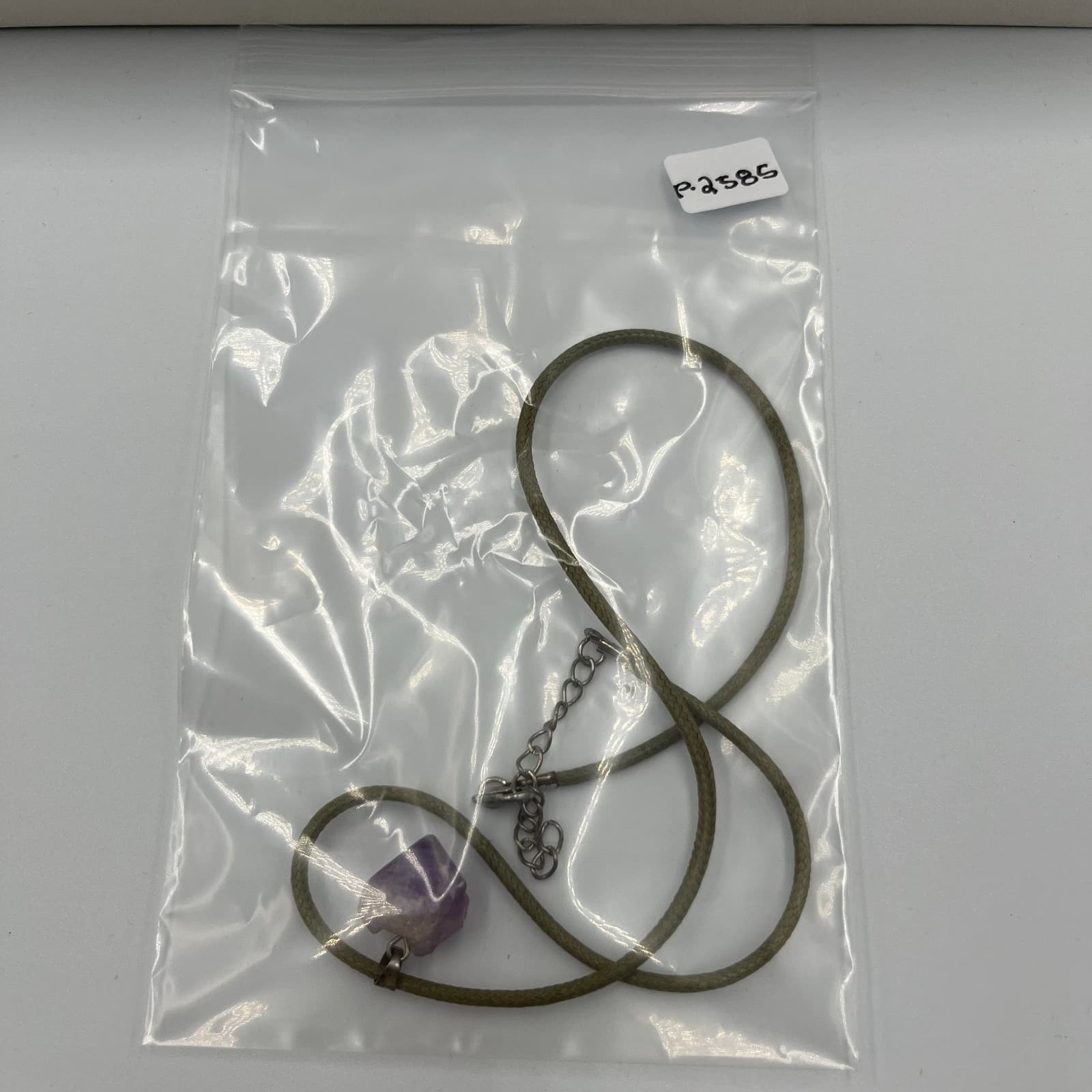 Vintage Raw Amethyst Heart Pendant Necklace Natural Purple Crystal Boho Healing - Thumbnail 8