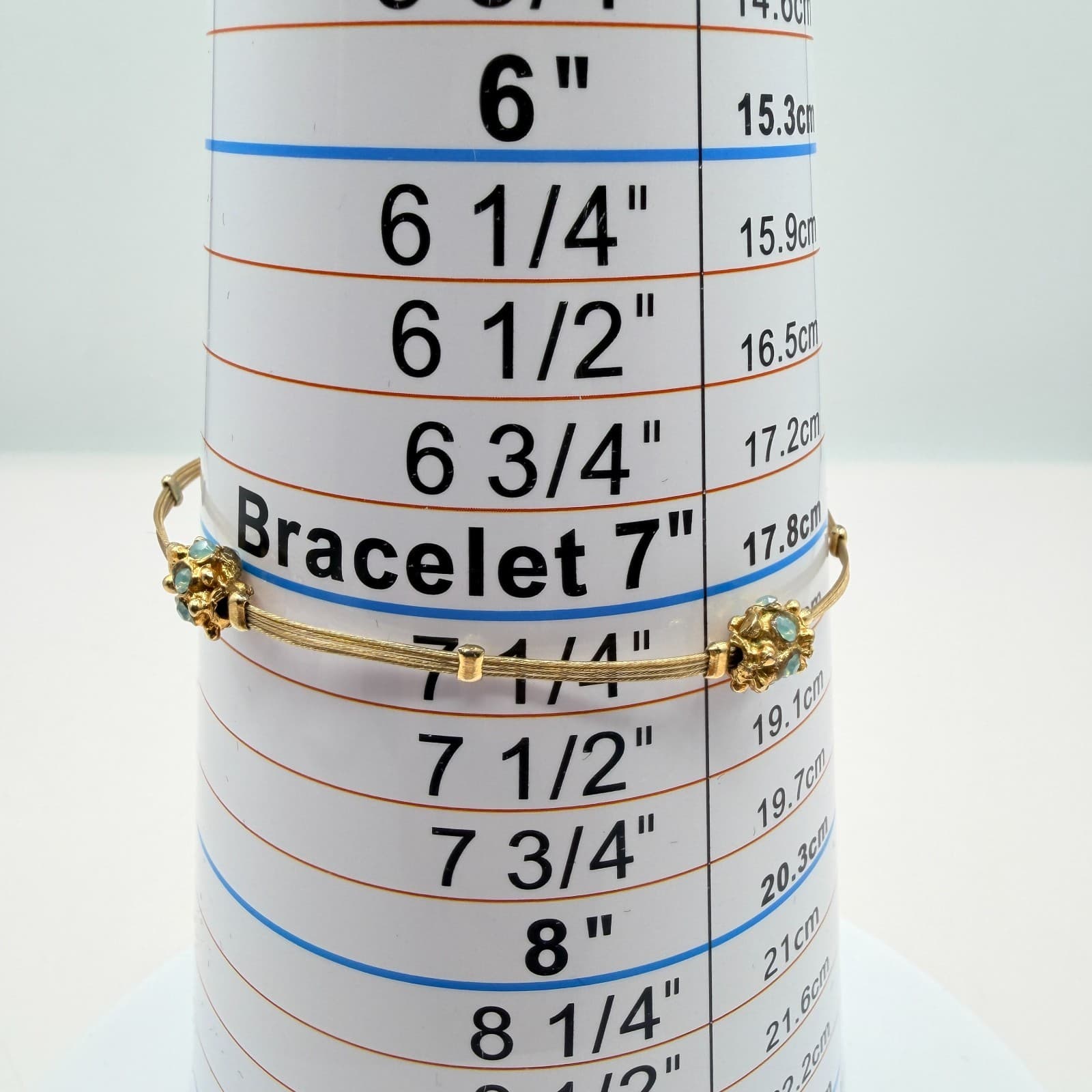 Vintage 80s Turquoise Opal Bracelet Gold Tone Flexible Wire Artisan Jewelry - Thumbnail 10