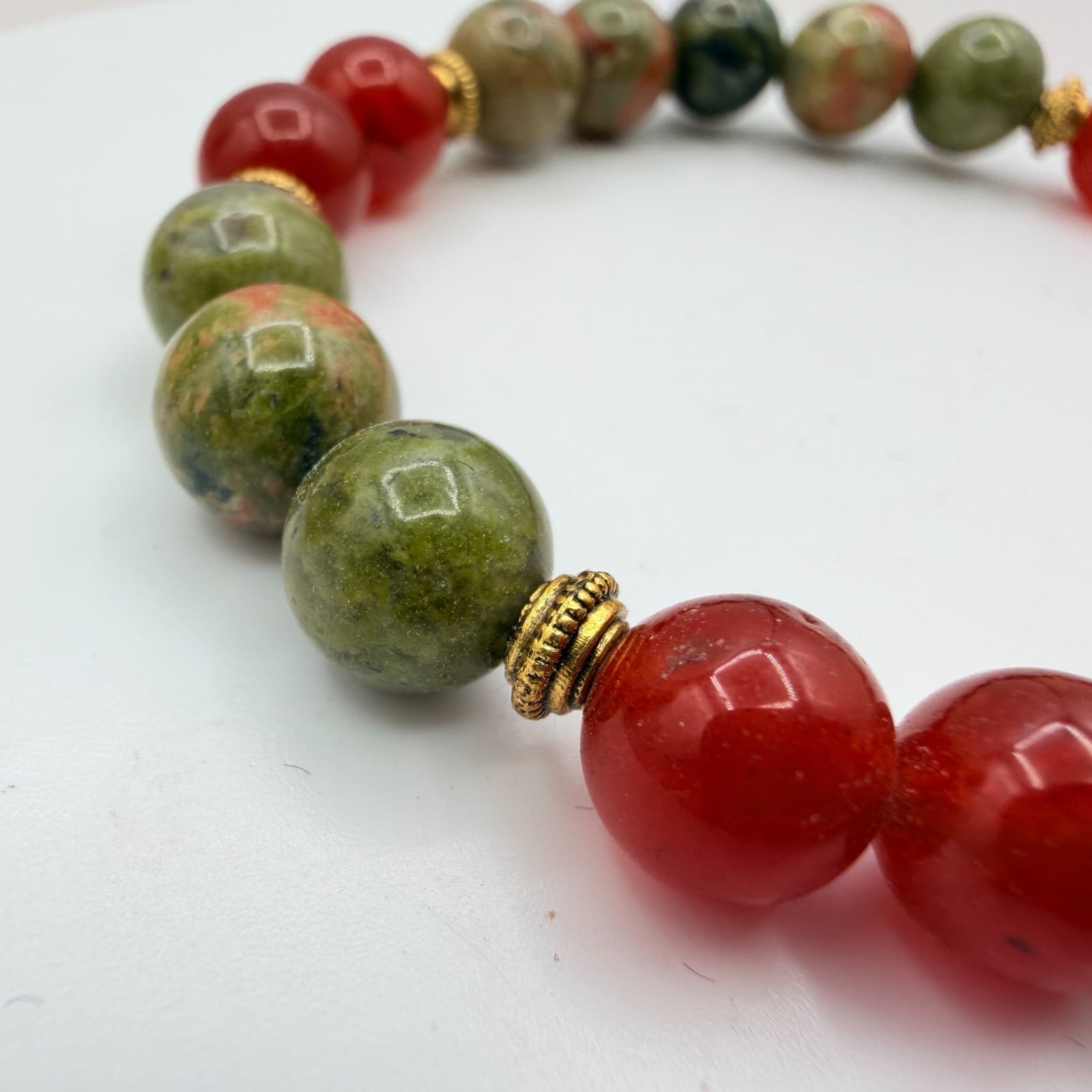 Vintage 90s Lotus Charm Beaded Bracelet Boho Women's Classic Fashion Jewelry - Thumbnail 8