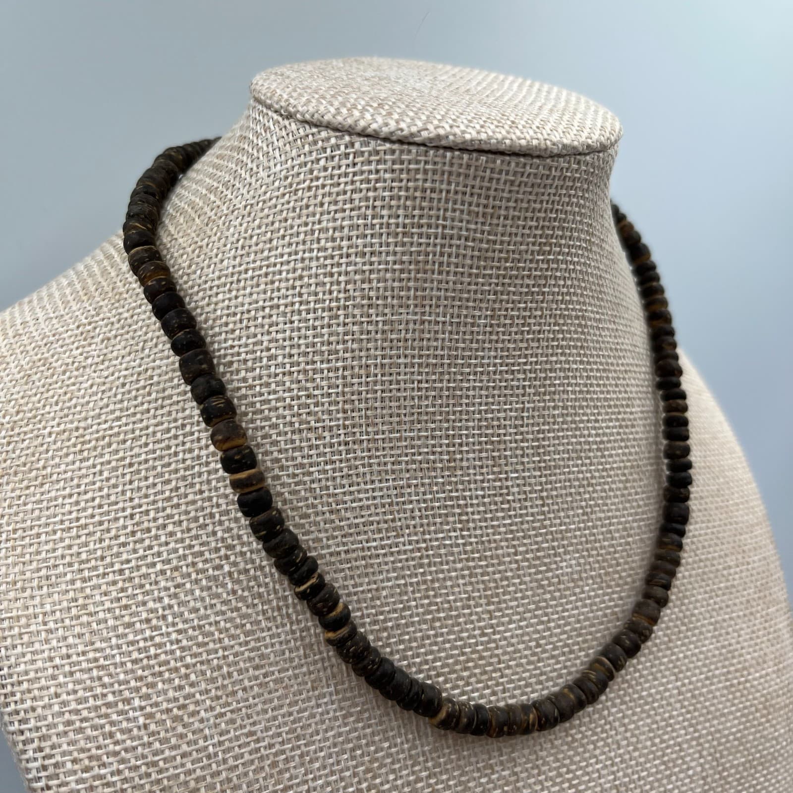 Vintage African Style Brass Black Glass Bead Necklace Ethnic Tribal Boho Jewelry - Thumbnail 7