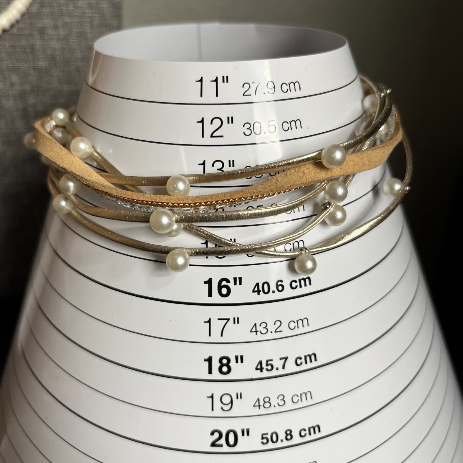 Vintage Multi-Strand Pearl Crystal Choker Necklace Magnetic Clasp Statement Boho - Thumbnail 7