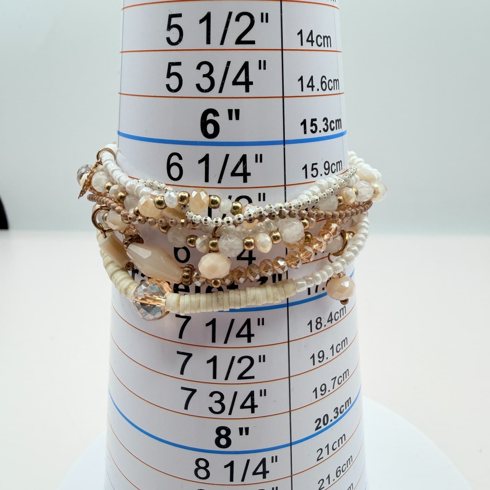 Vintage 80s Quartz & Mixed Beaded Stranded Bracelet Gold Magnetic Clasp Jewelry - Thumbnail 10