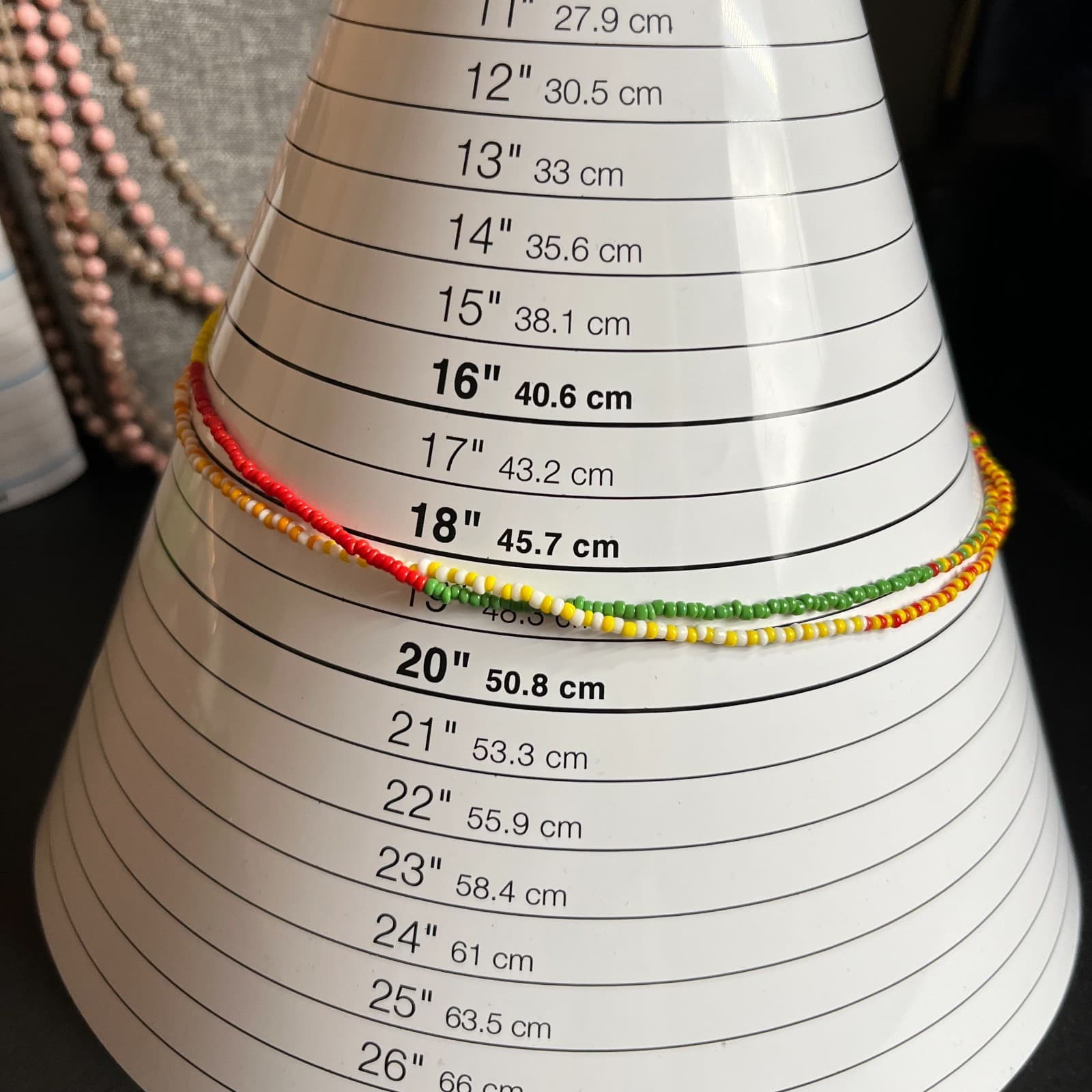 Vintage Seed Bead Necklace Multi-Strand Multi-Color Boho Hippie Love Beads 24" - Thumbnail 7