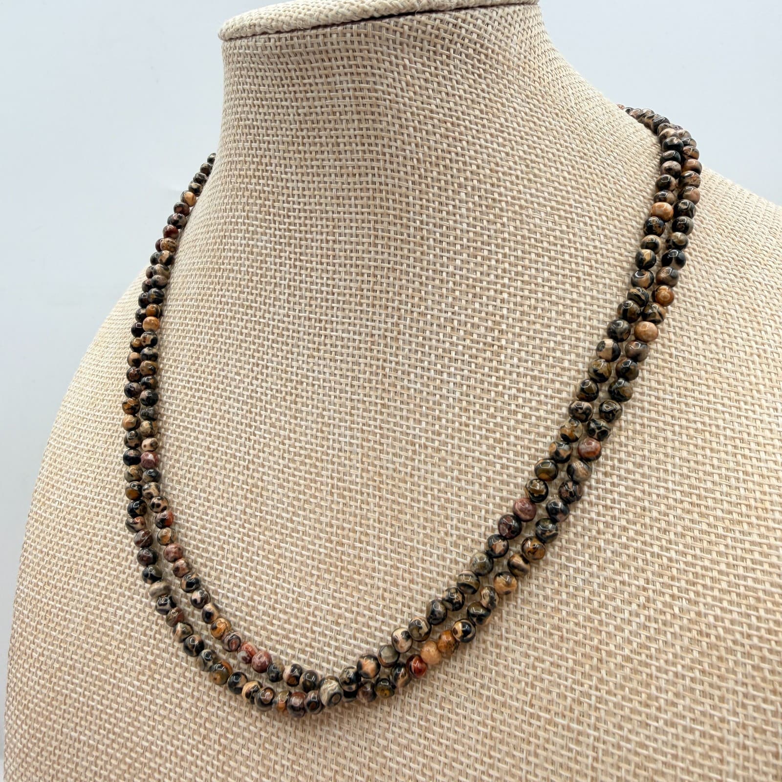 Vintage Y2K Double Strand Beaded Necklace Women's Classic Fashion Jewelry - Thumbnail 6