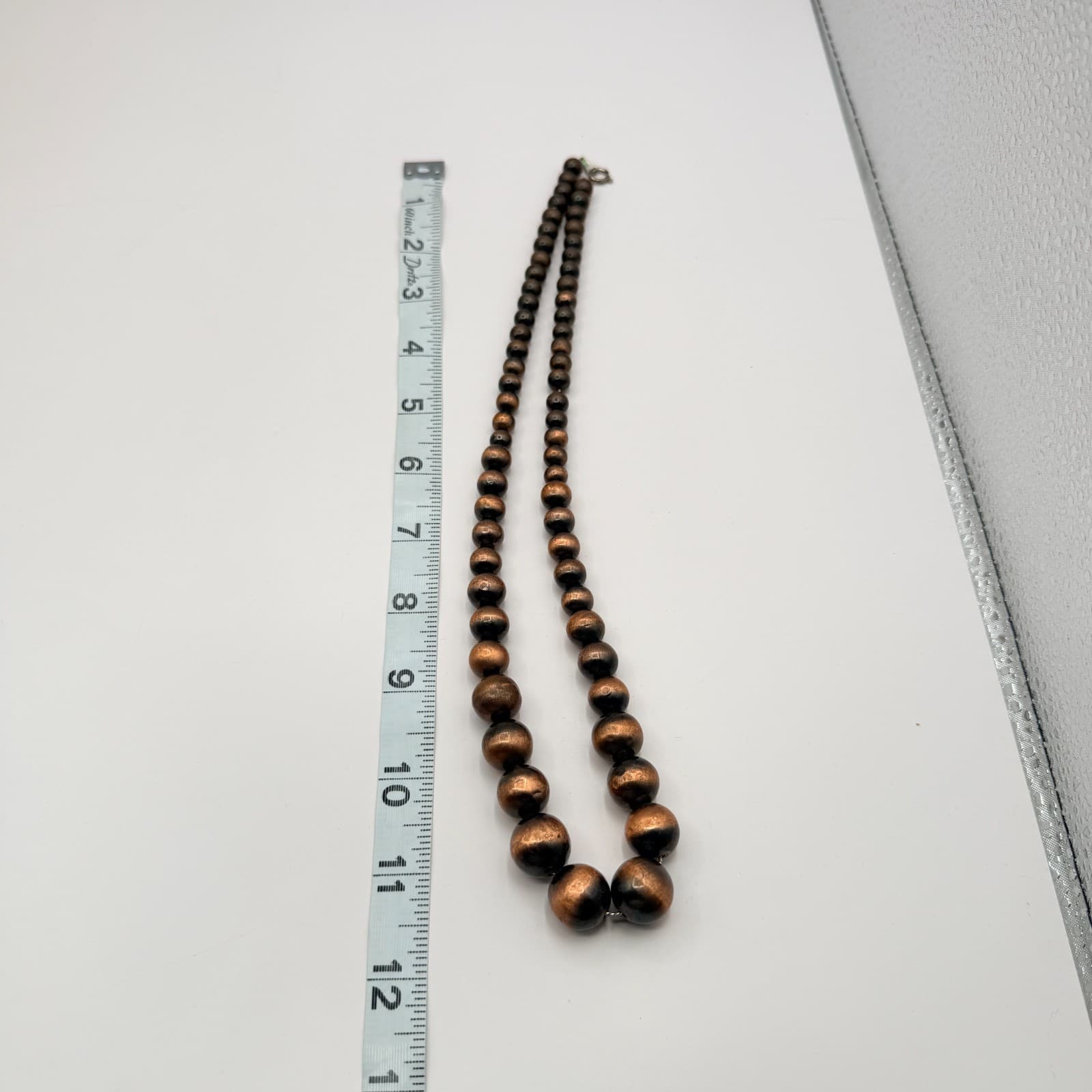 Vintage 90s Silver Tone Round Beaded Necklace Boho Women's Classic Jewelry - Thumbnail 12