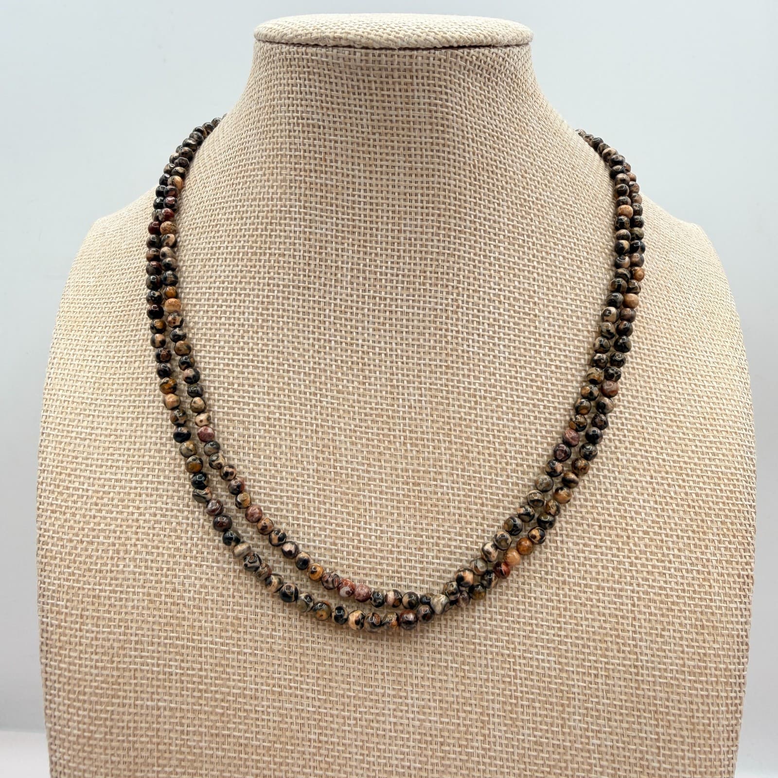 Vintage Y2K Double Strand Beaded Necklace Women's Classic Fashion Jewelry - Thumbnail 7