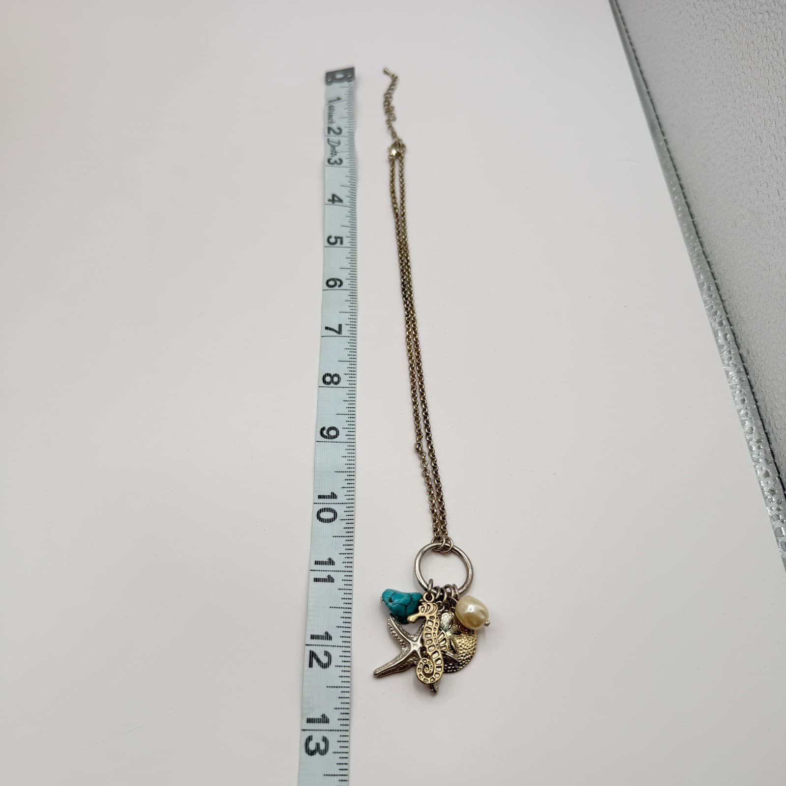 Vintage 90s Silver Tone Faux Pearl Pendant Necklace Women's Classic Jewelry - Thumbnail 10