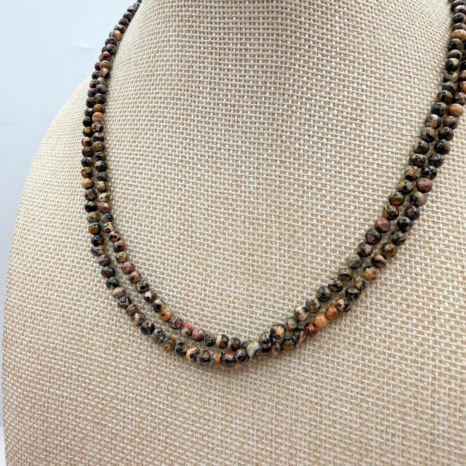 Vintage Y2K Double Strand Beaded Necklace Women's Classic Fashion Jewelry - Thumbnail 3