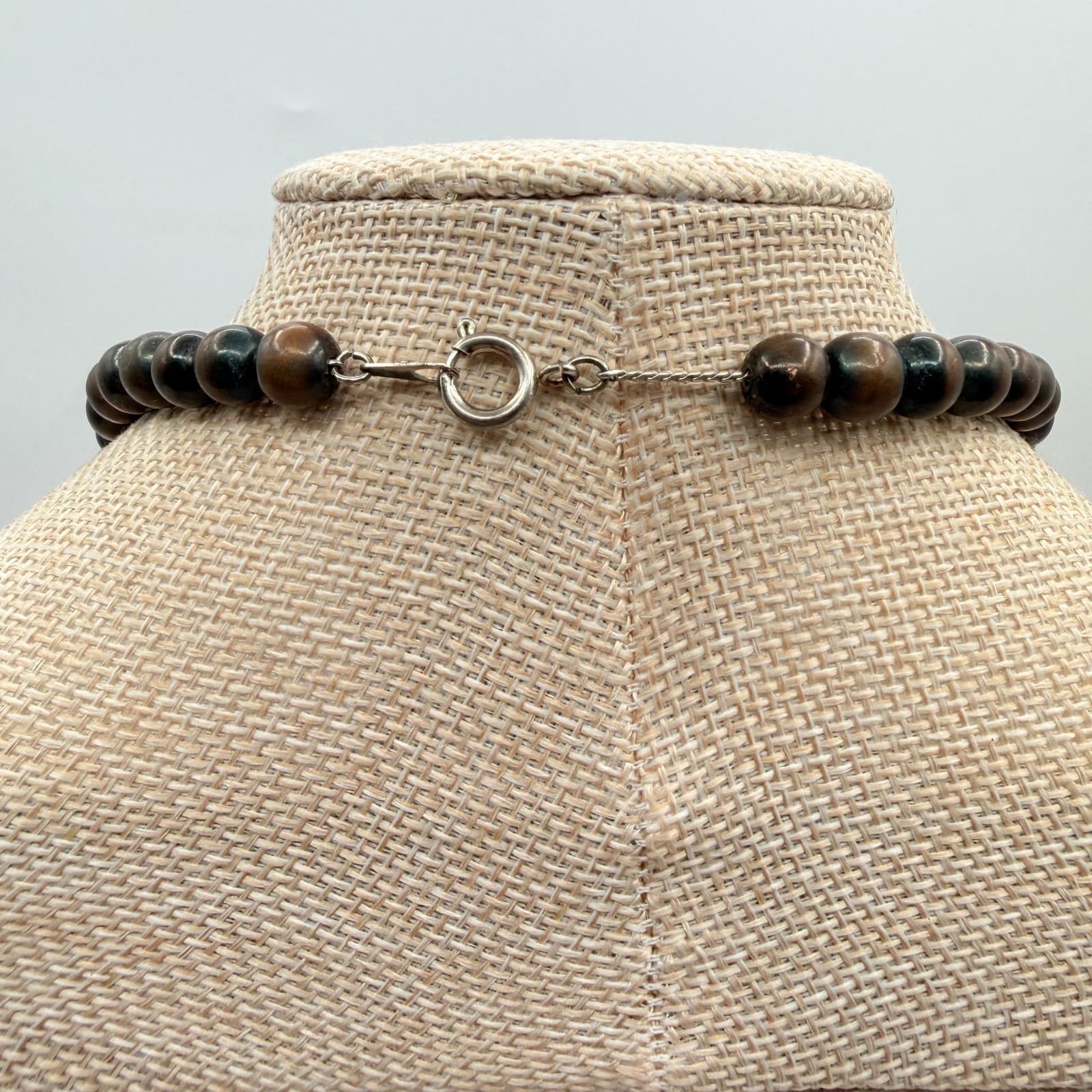 Vintage 90s Silver Tone Round Beaded Necklace Boho Women's Classic Jewelry - Thumbnail 10