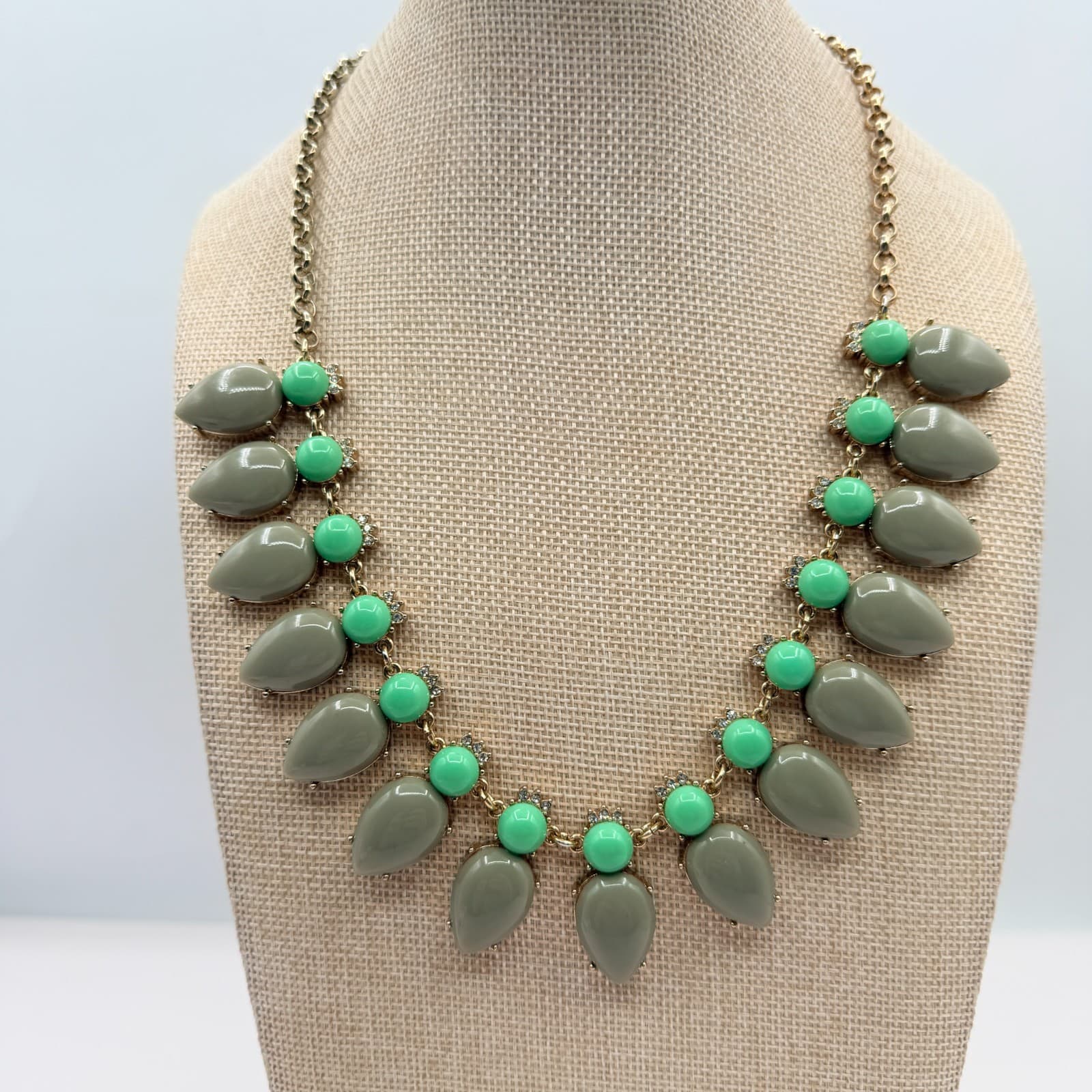 Vintage 90s J Crew Gold Tone Necklace Teardrop Statement Women's Classic Jewelry - Thumbnail 2