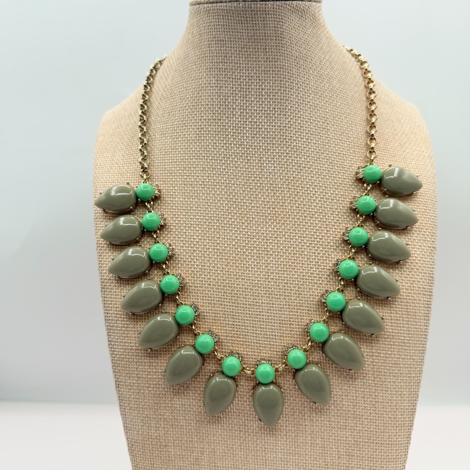 Vintage 90s J Crew Gold Tone Necklace Teardrop Statement Women's Classic Jewelry - Thumbnail 4