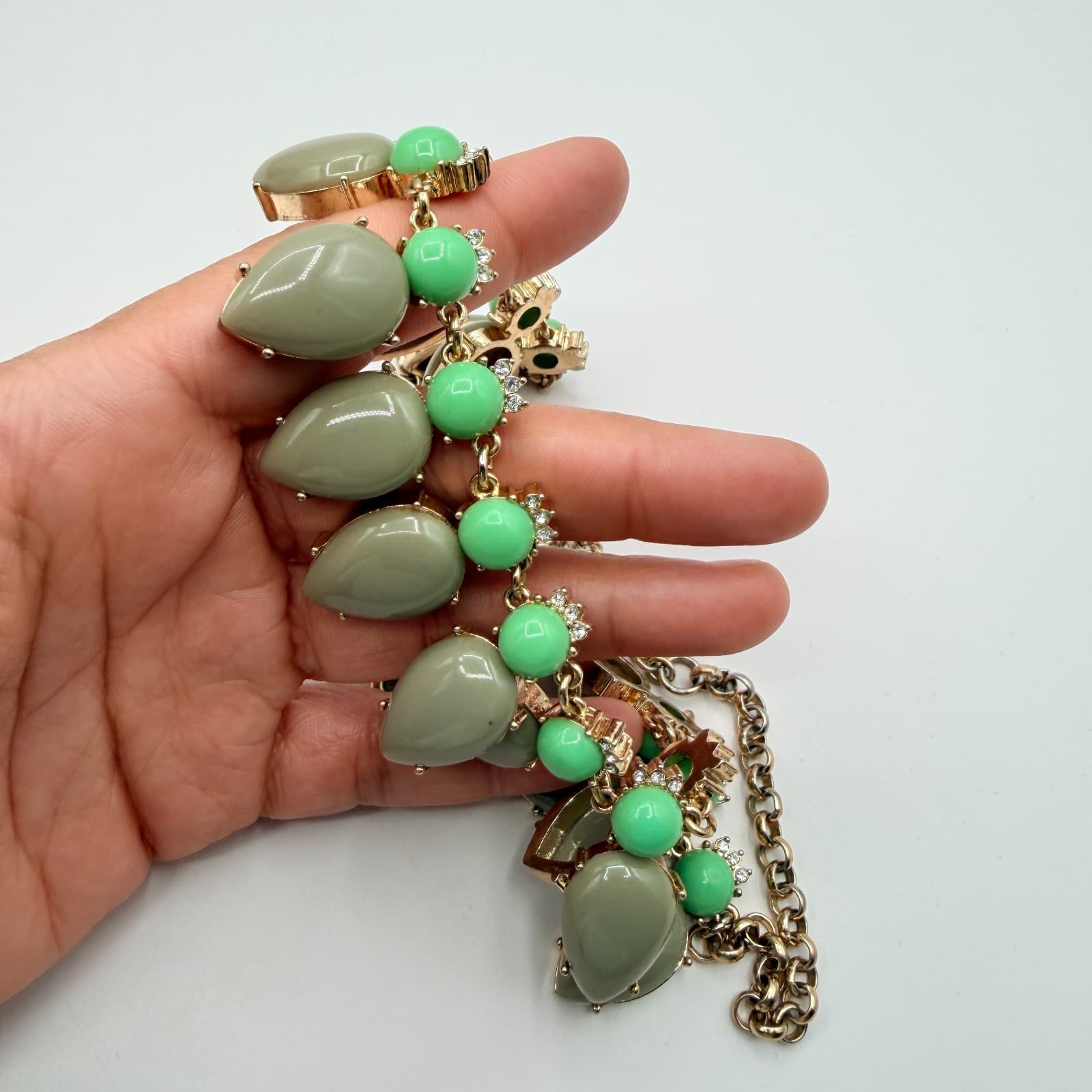 Vintage 90s J Crew Gold Tone Necklace Teardrop Statement Women's Classic Jewelry - Thumbnail 9