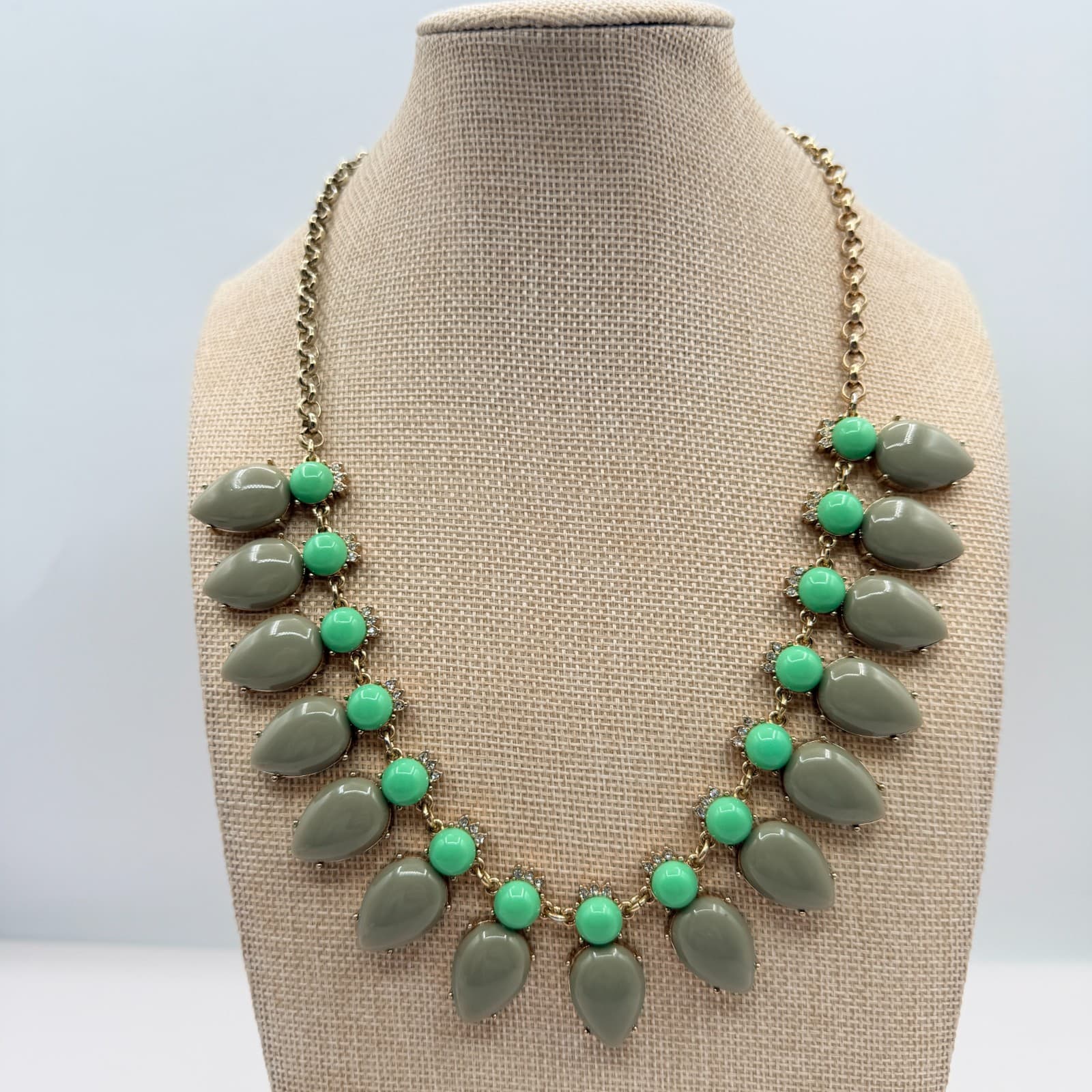 Vintage 90s J Crew Gold Tone Necklace Teardrop Statement Women's Classic Jewelry - Image 1