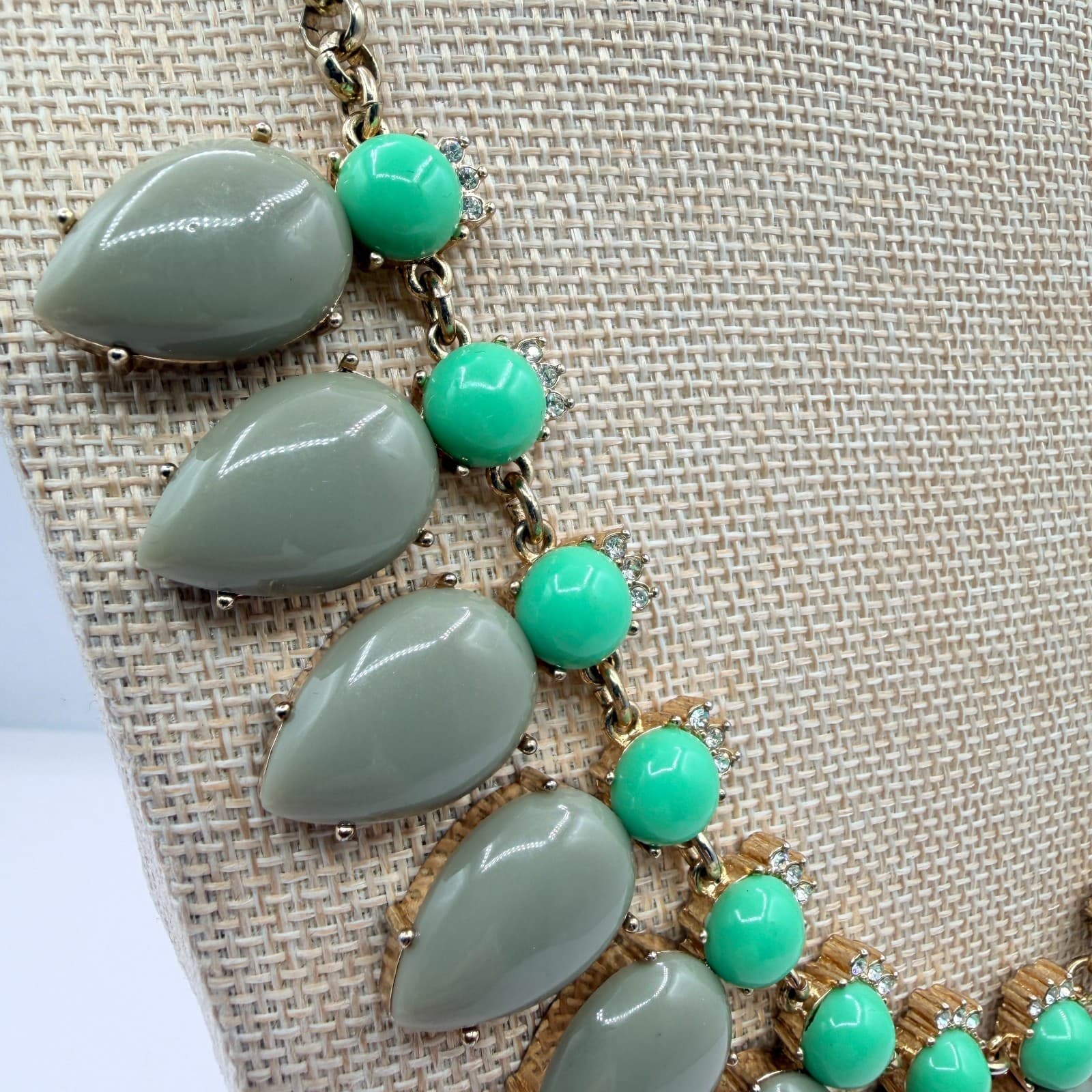 Vintage 90s J Crew Gold Tone Necklace Teardrop Statement Women's Classic Jewelry - Thumbnail 5