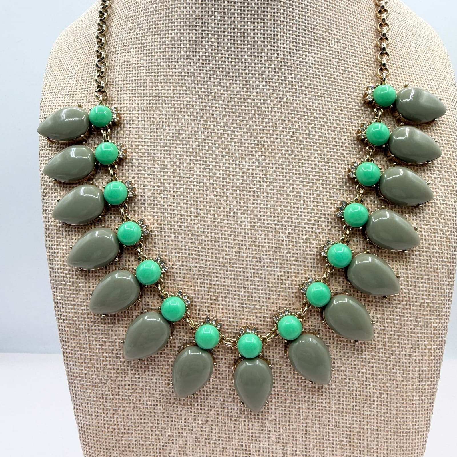 Vintage 90s J Crew Gold Tone Necklace Teardrop Statement Women's Classic Jewelry - Thumbnail 3